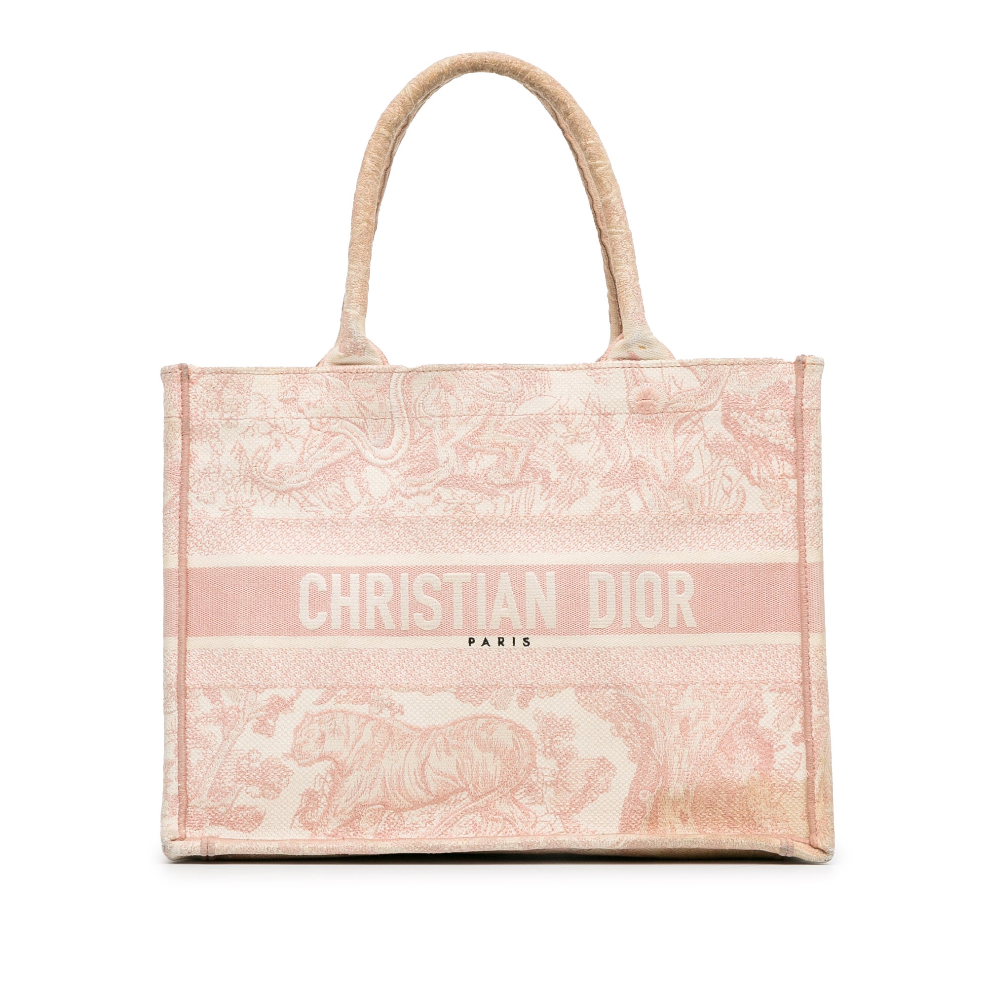 Dior Medium Canvas Embroidered Dioriviera Toile De Jouy Book Tote