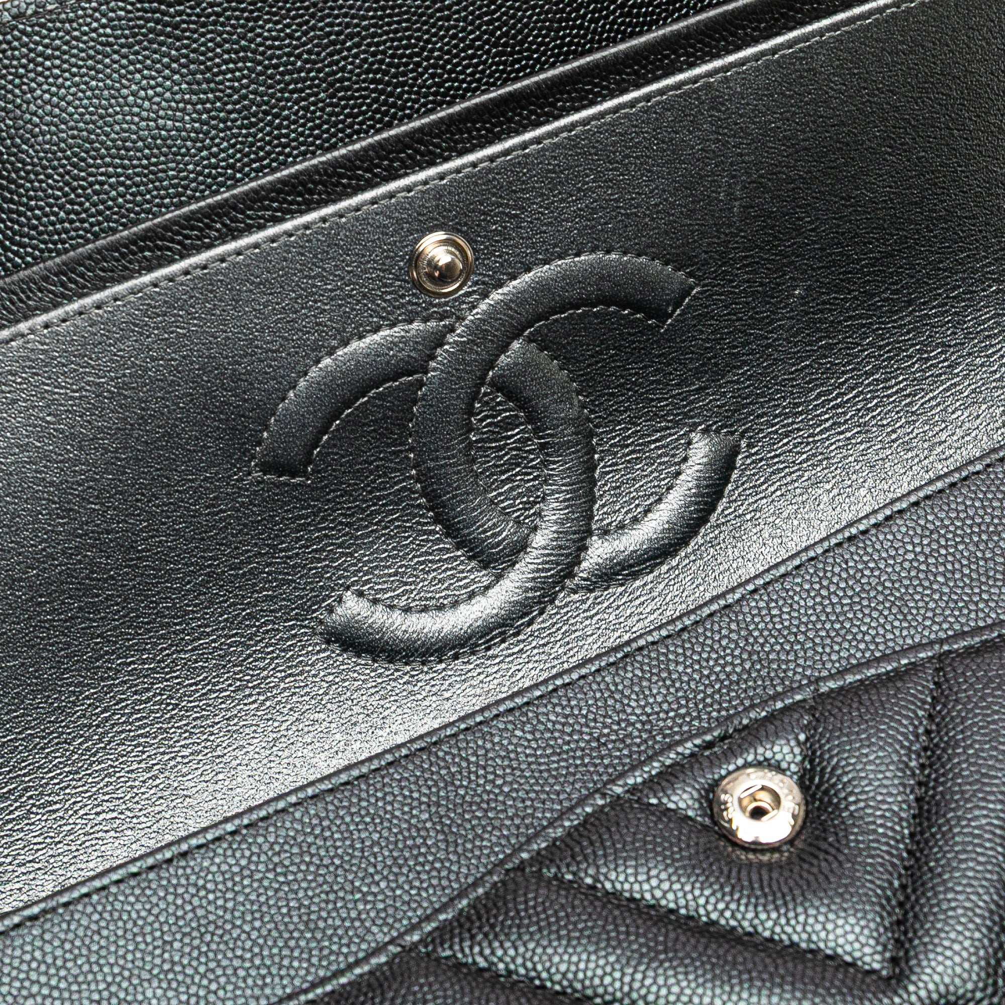 Chanel Medium Classic Chevron Caviar Double Flap