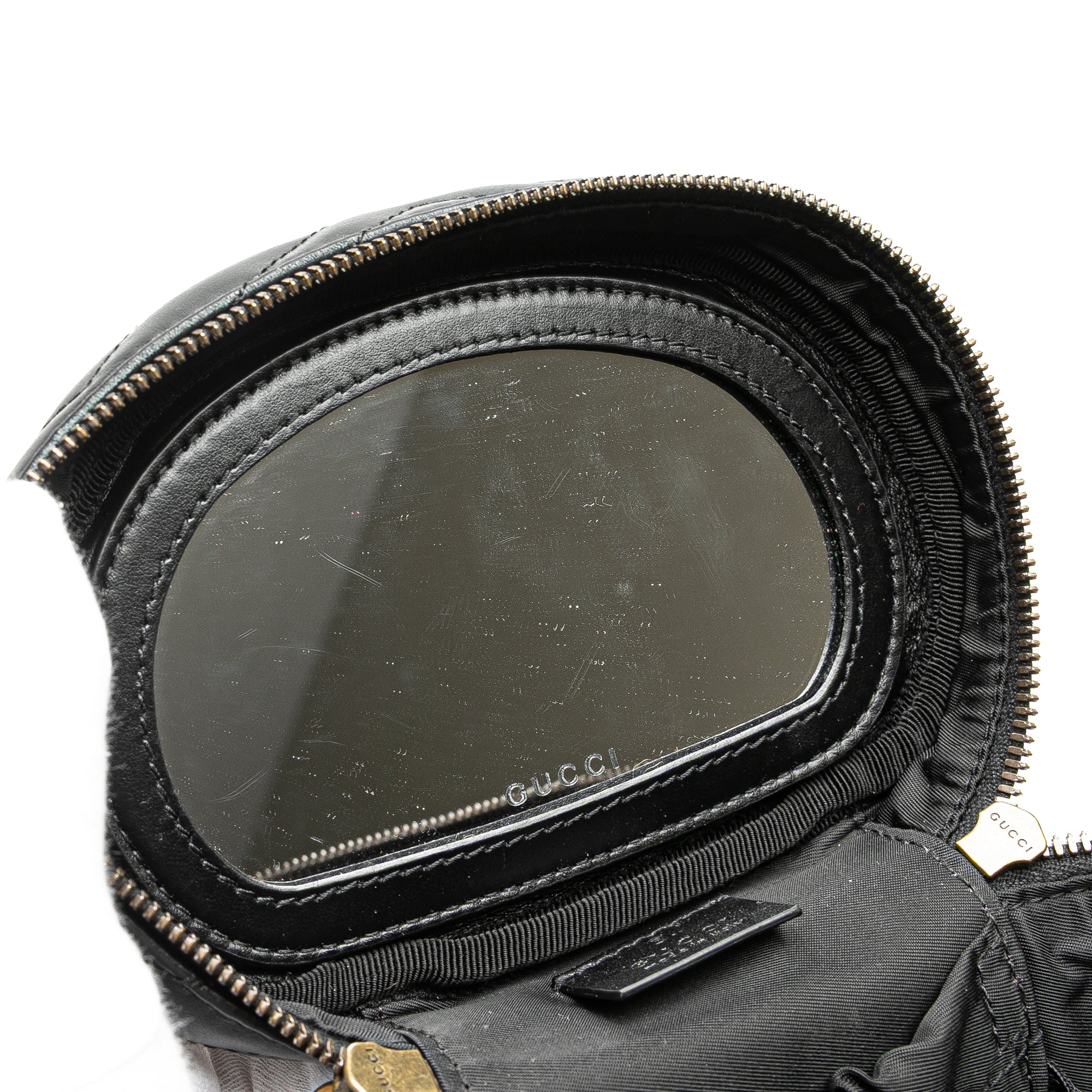 Mini GG Marmont Round Matelasse Leather Vanity Bag