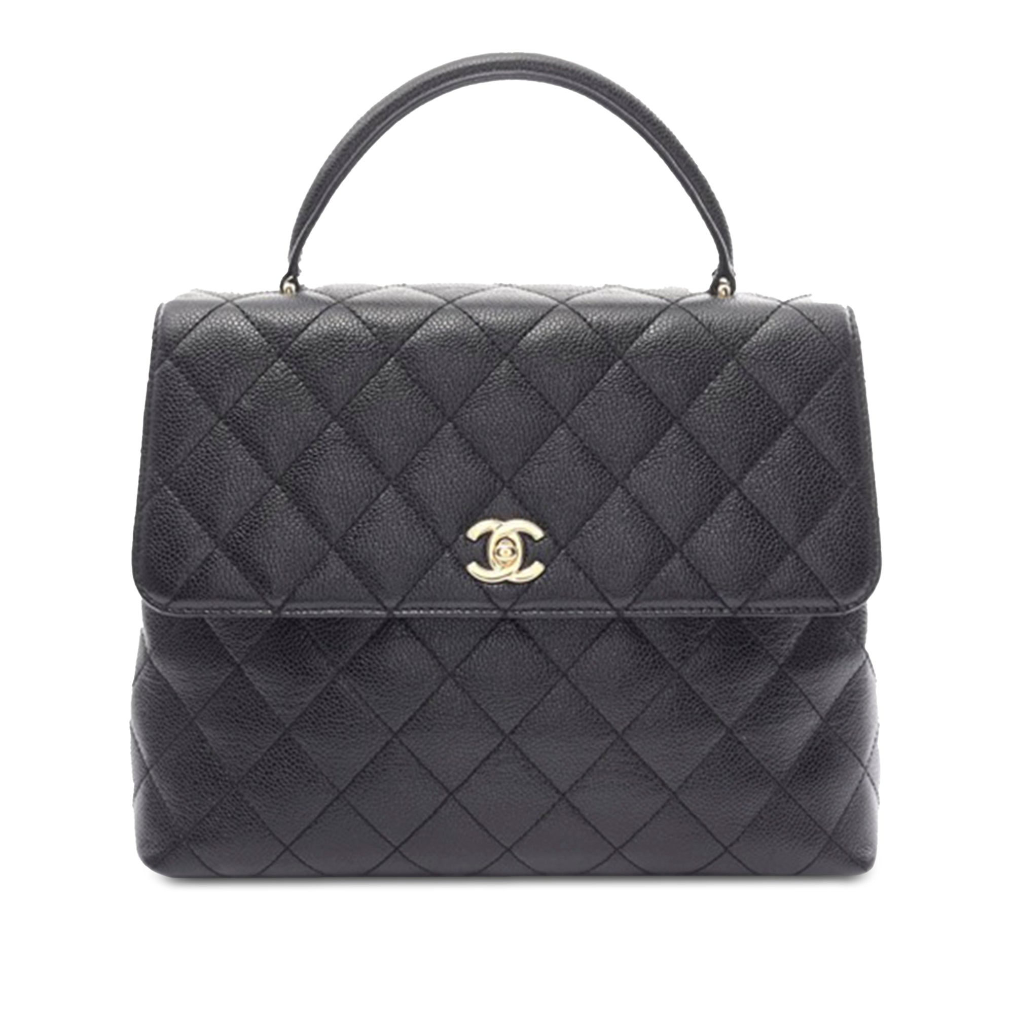 CC Quilted Caviar Kelly Top Handle Bag