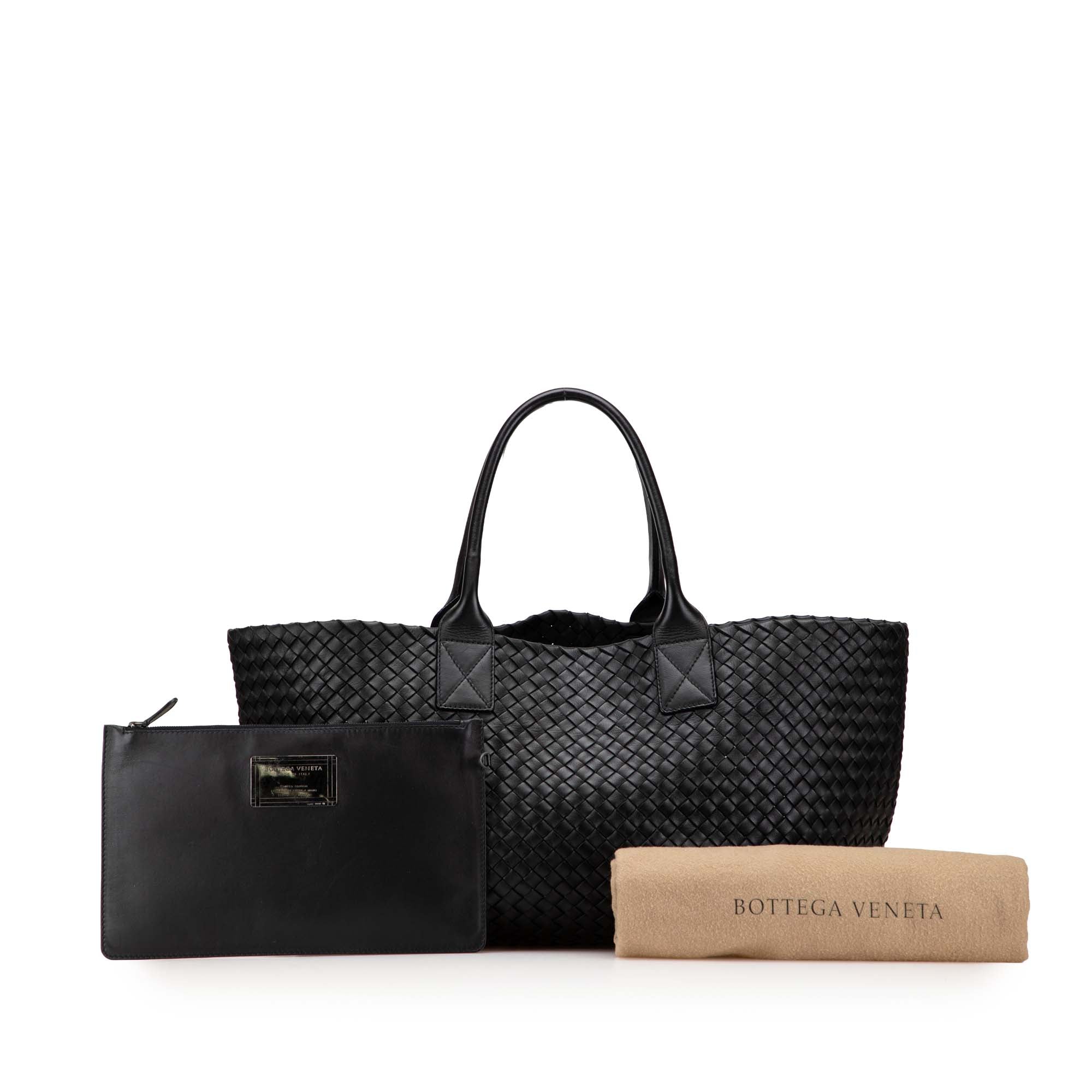 Bottega Veneta Medium Lambskin Intreccio Cabat Tote