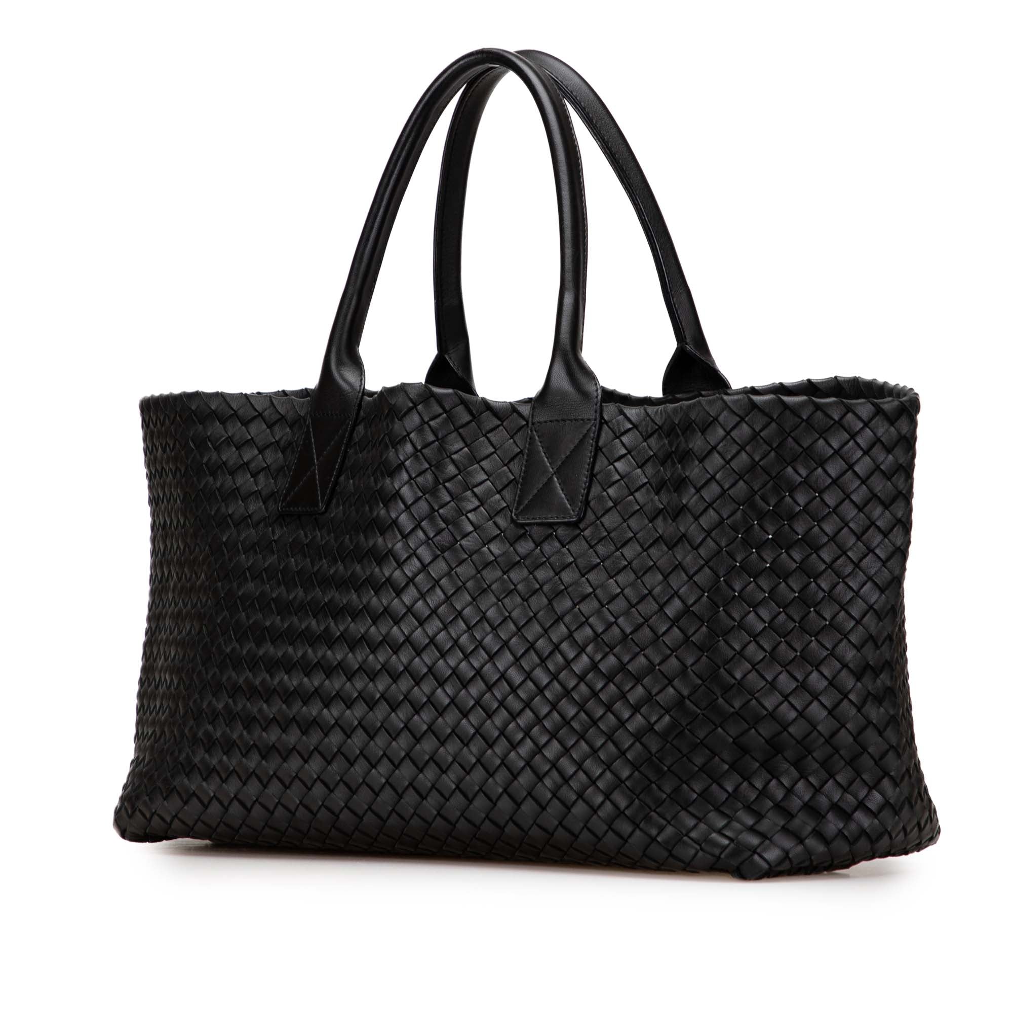 Bottega Veneta Medium Lambskin Intreccio Cabat Tote