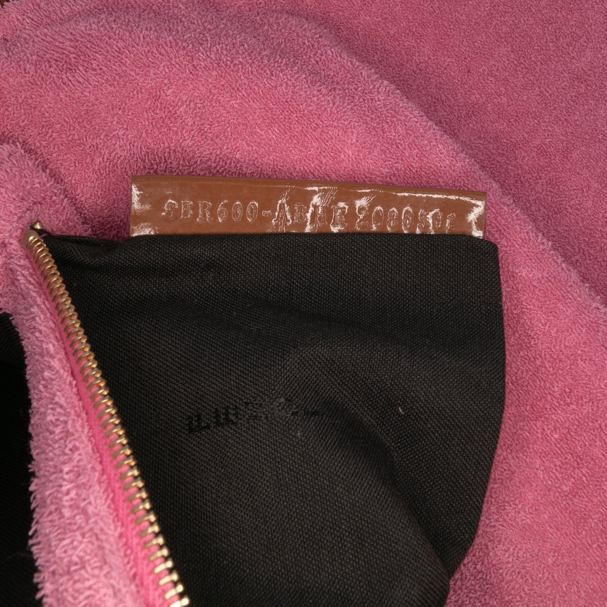 Zucca Embossed Terry Cloth Baguette Satchel