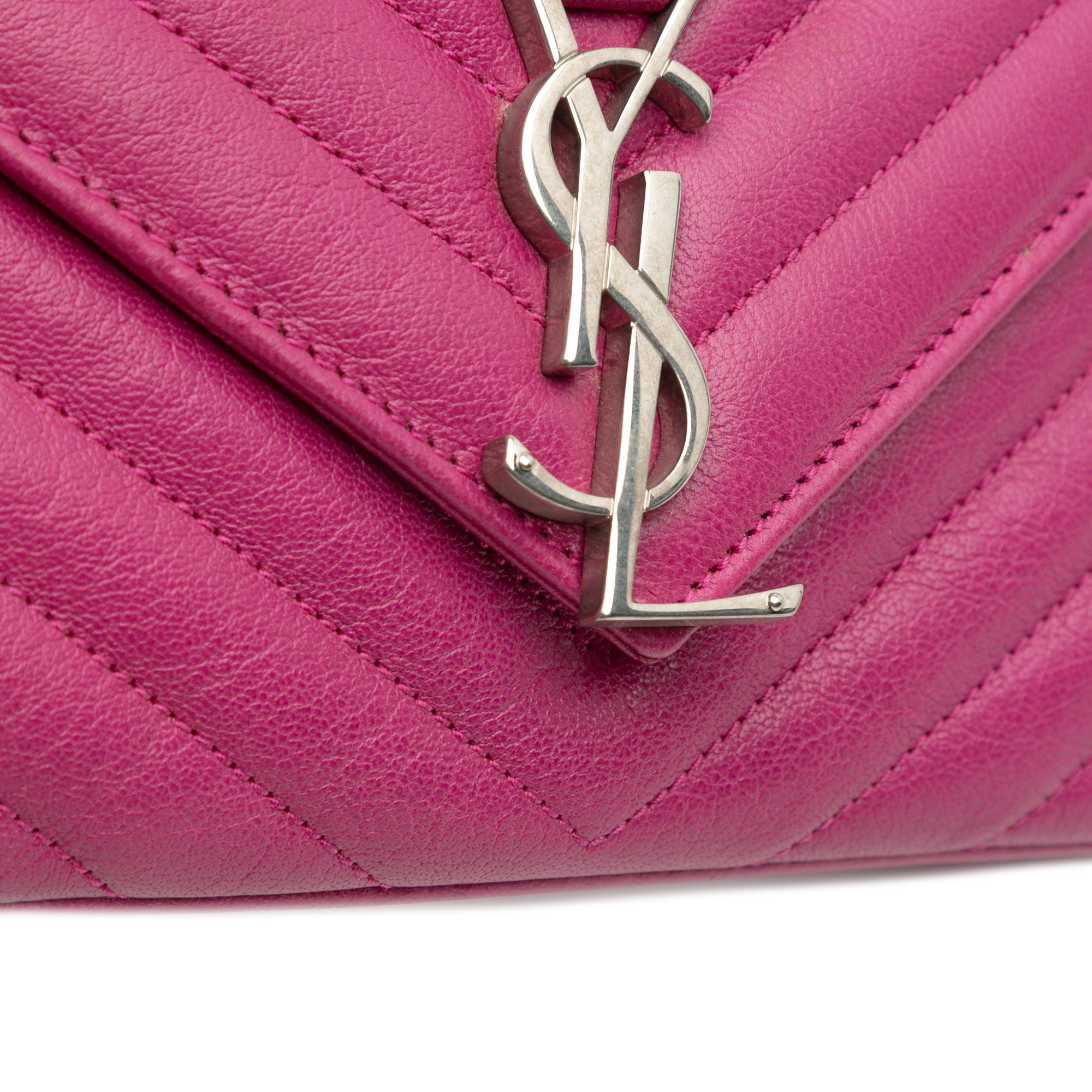 Medium Chevron Sheepskin Monogram Chain Bag
