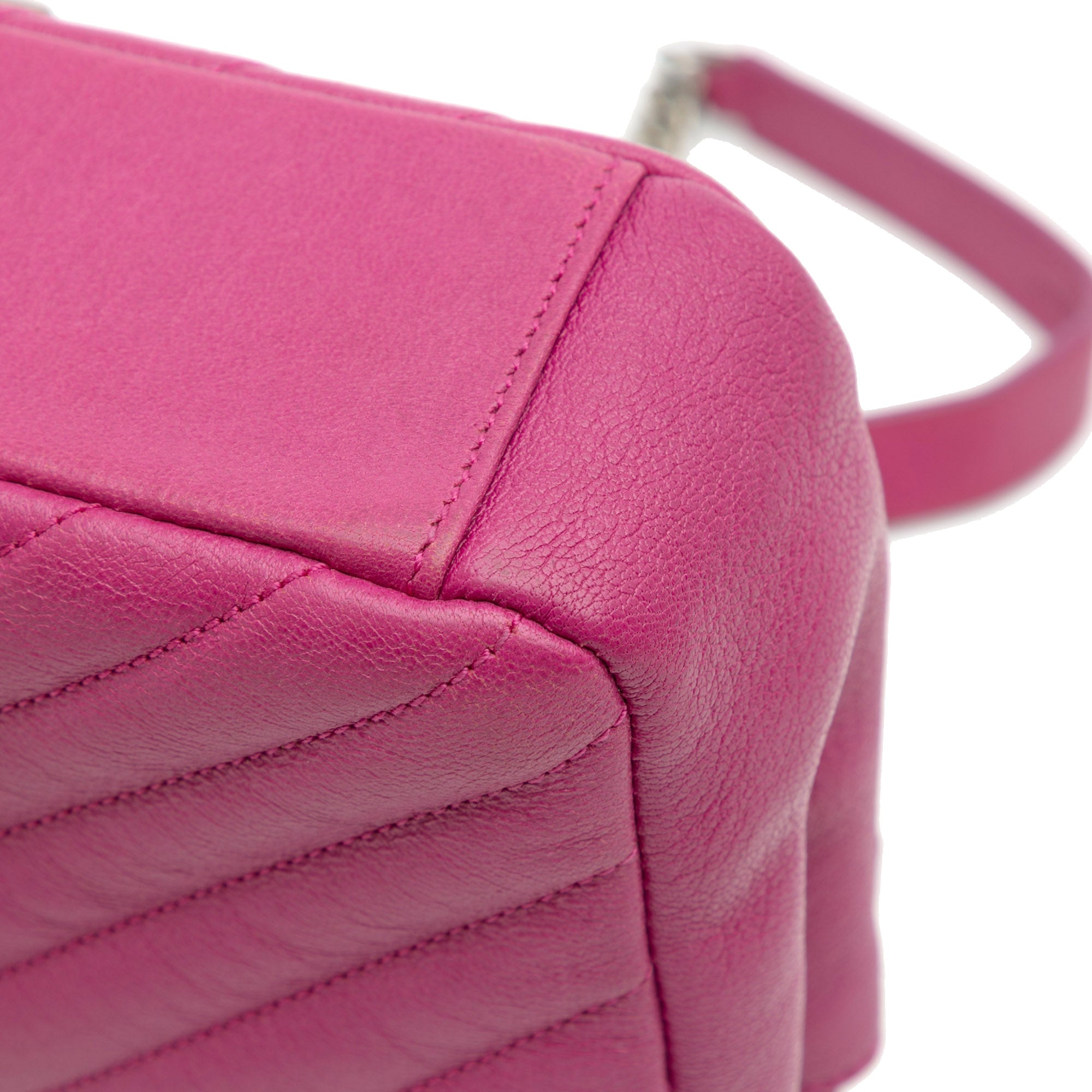 Medium Chevron Sheepskin Monogram Chain Bag