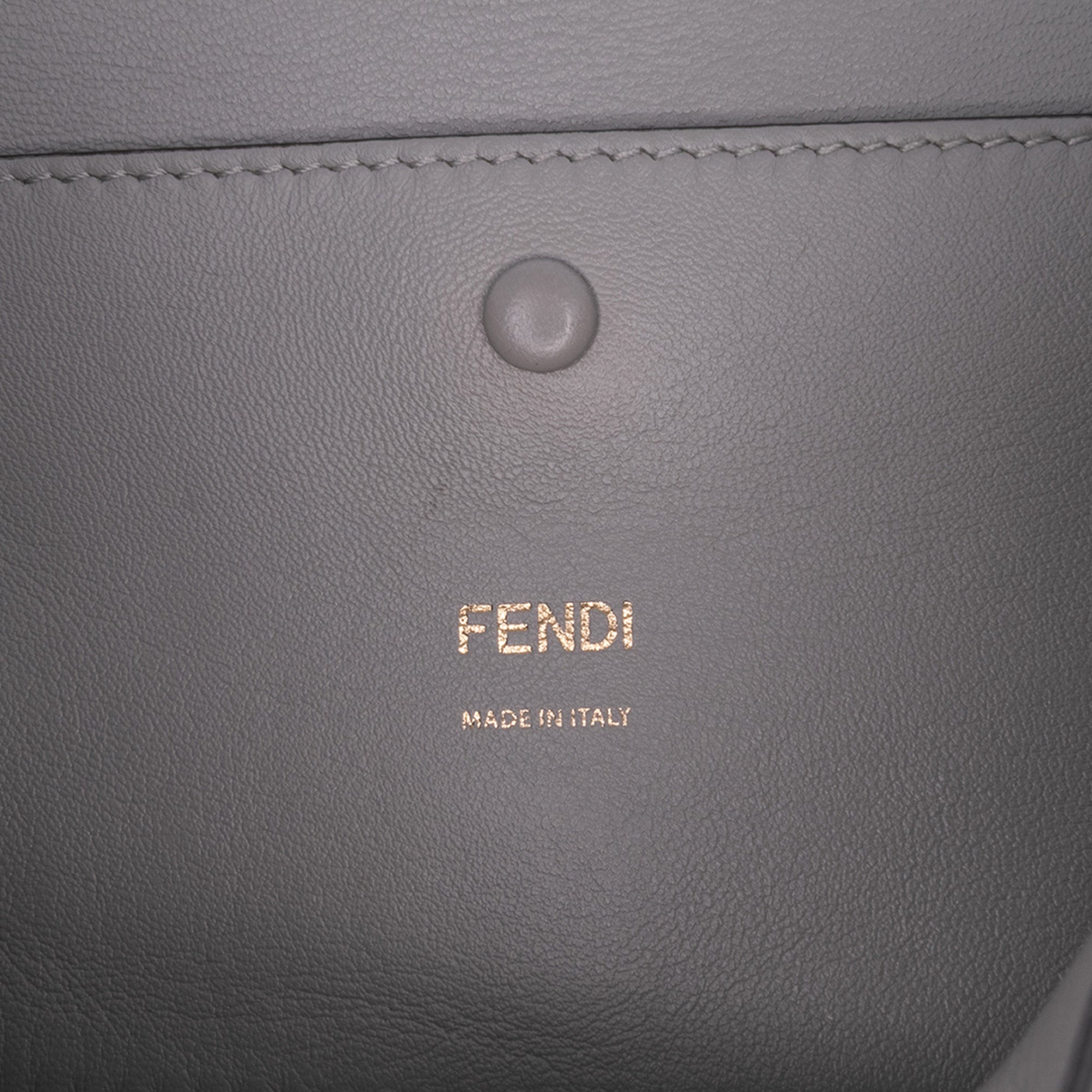 Fendi Embroidered Lace Leather Baguette Chain