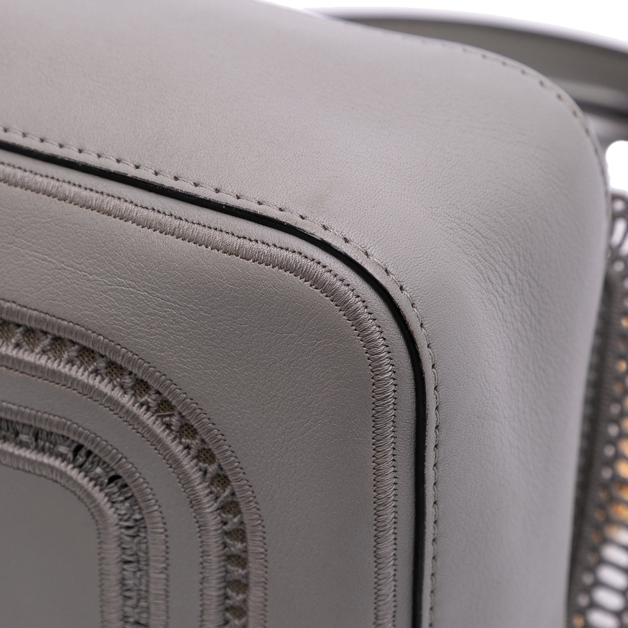 Embroidered Lace Leather Baguette Chain