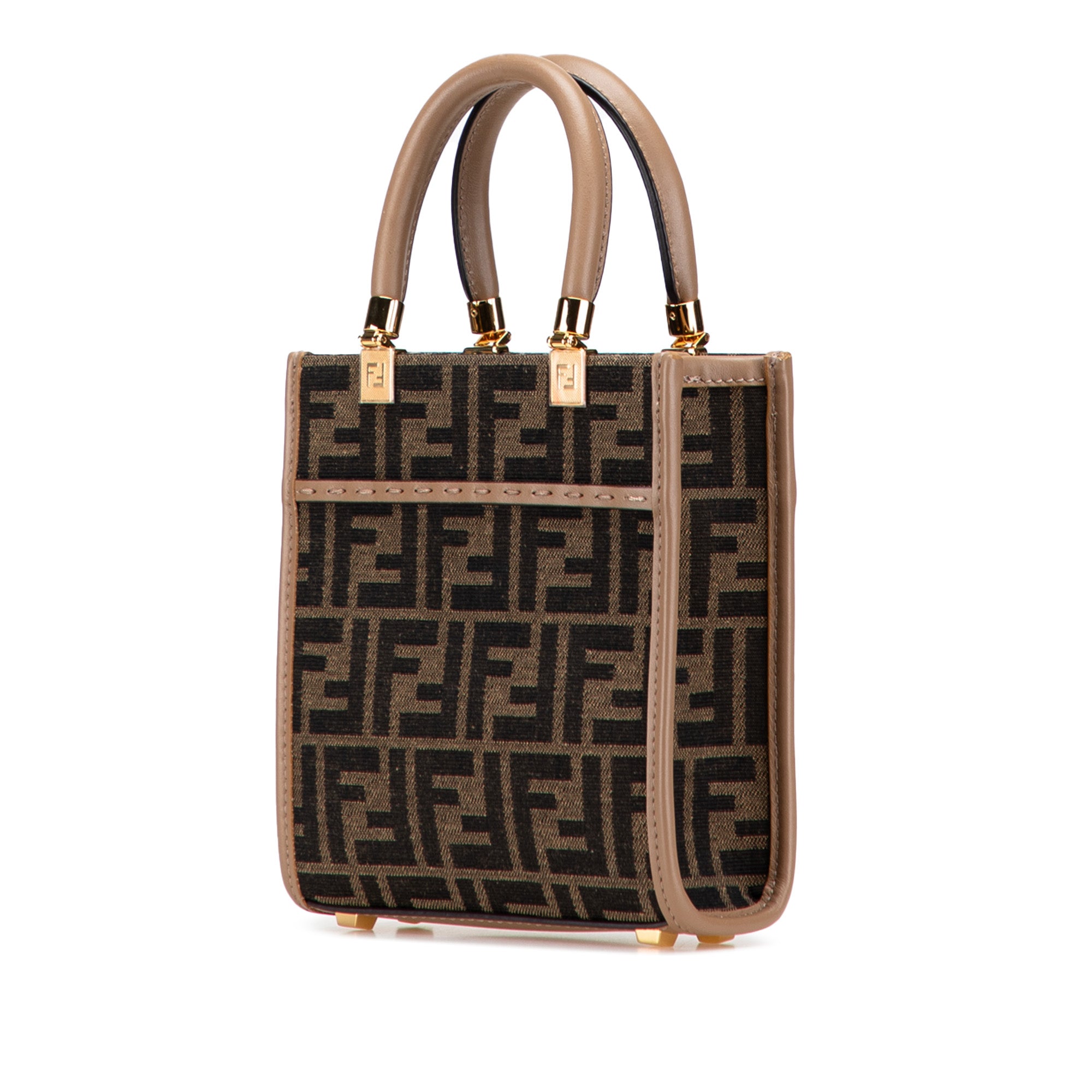 Fendi Mini Zucca Canvas Sunshine Shopper Tote