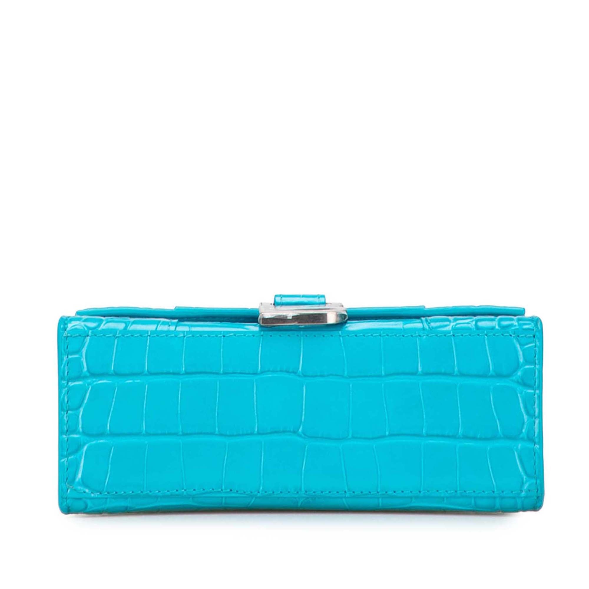 XS Croc Embossed Hourglass Top Handle Bag