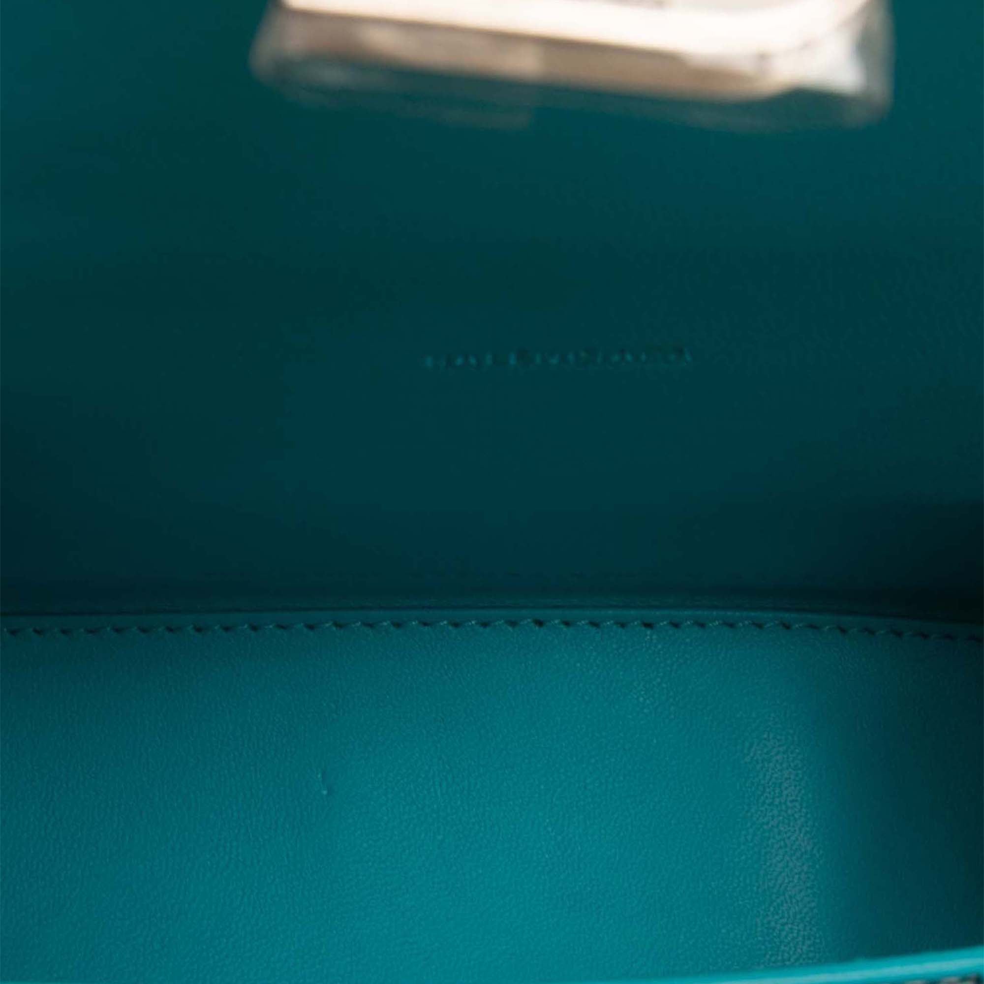 XS Croc Embossed Hourglass Top Handle Bag