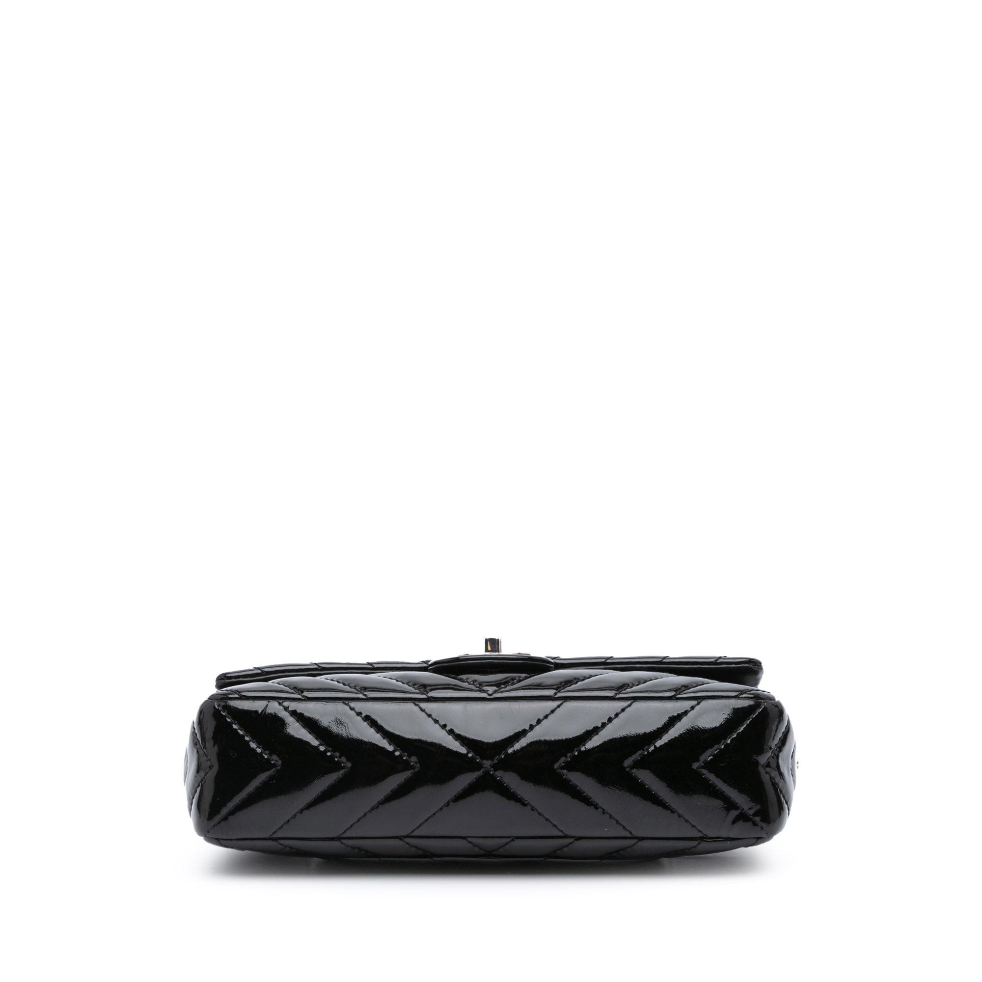 Chanel Medium Classic Chevron Patent Double Flap