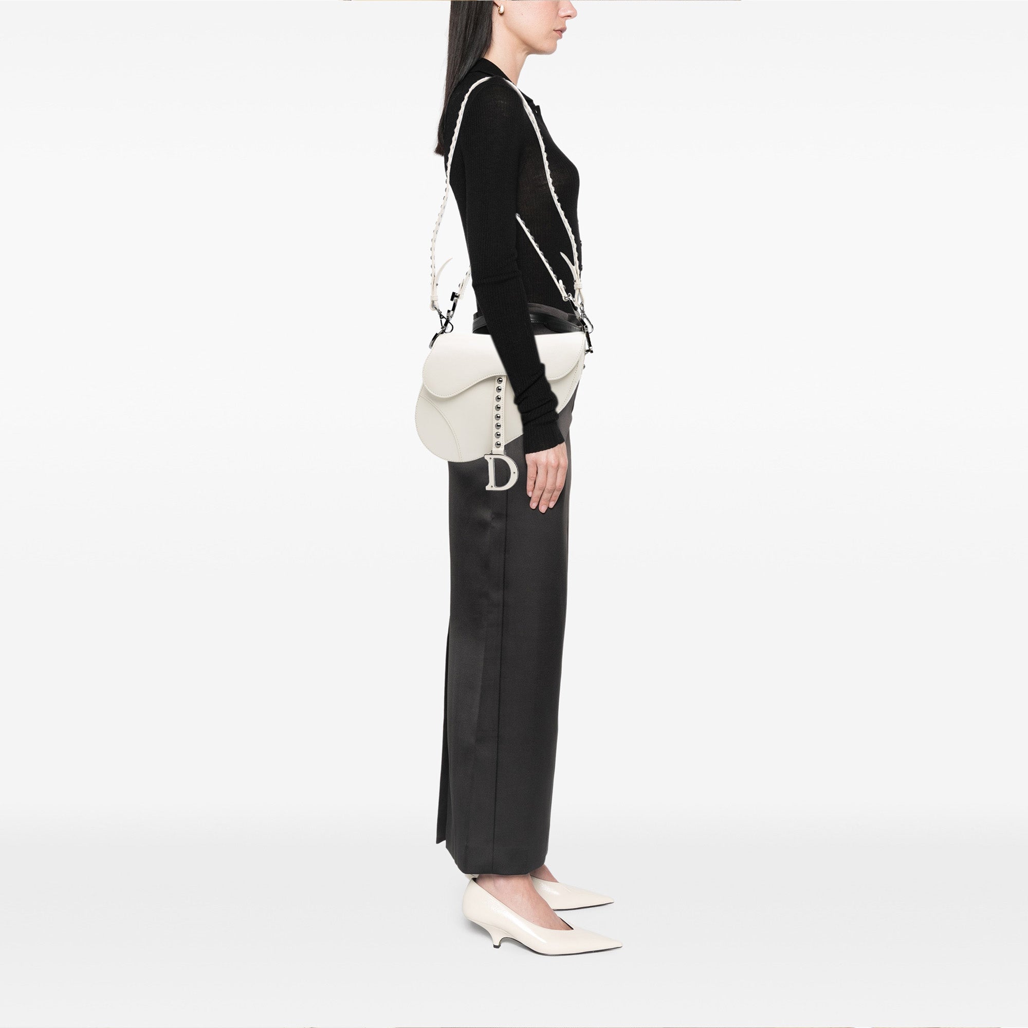 Studded Leather Saddle Bag