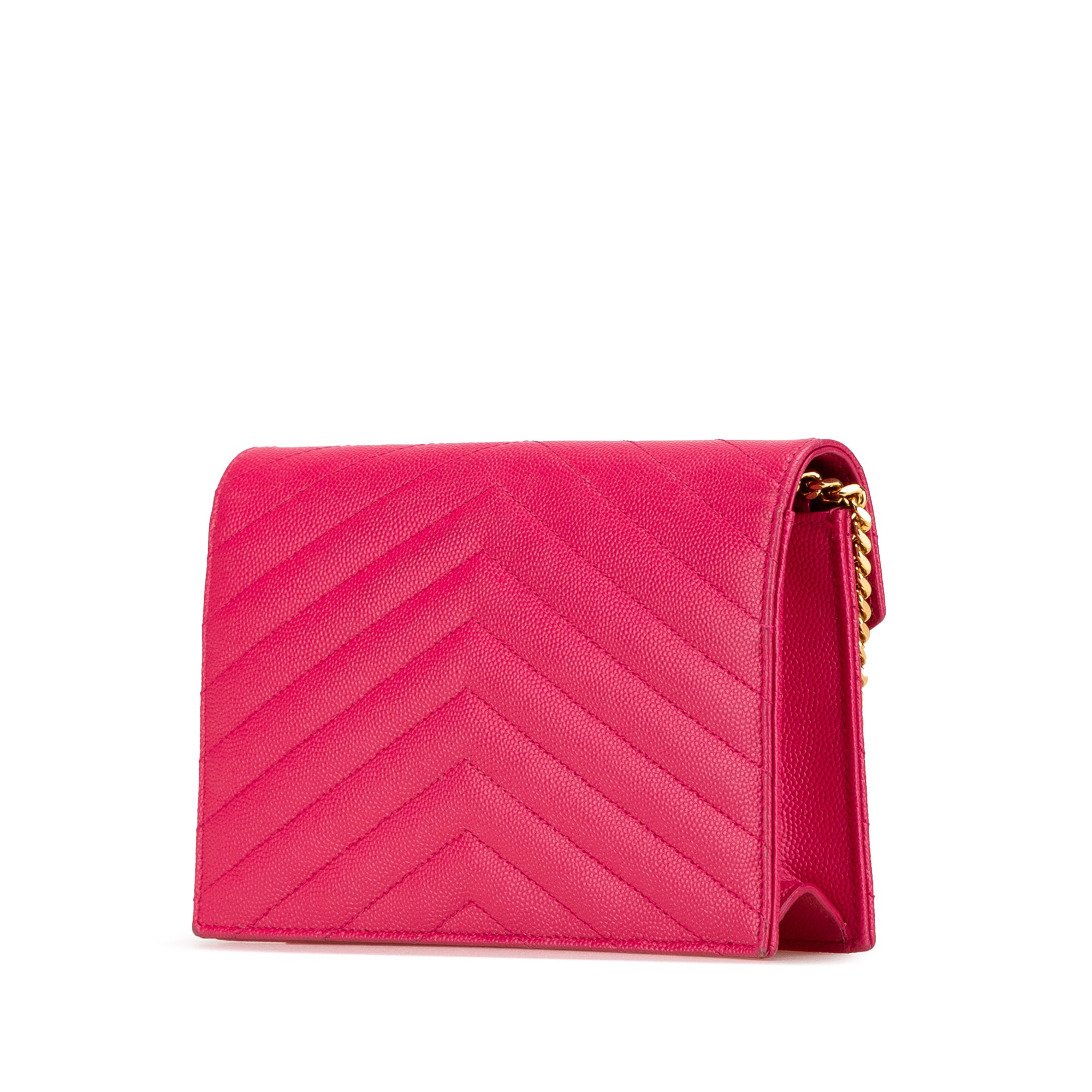 Saint Laurent Grain De Poudre Cassandre Envelope Chain Wallet