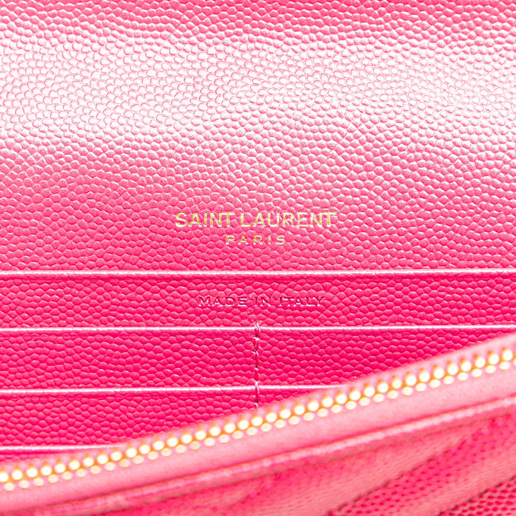 Saint Laurent Grain De Poudre Cassandre Envelope Chain Wallet