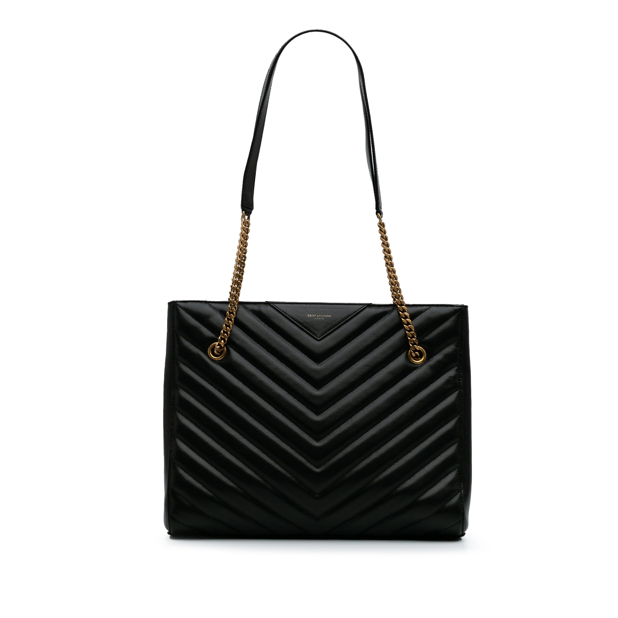 Medium Chevron Grain De Poudre Tribeca Shopping Tote
