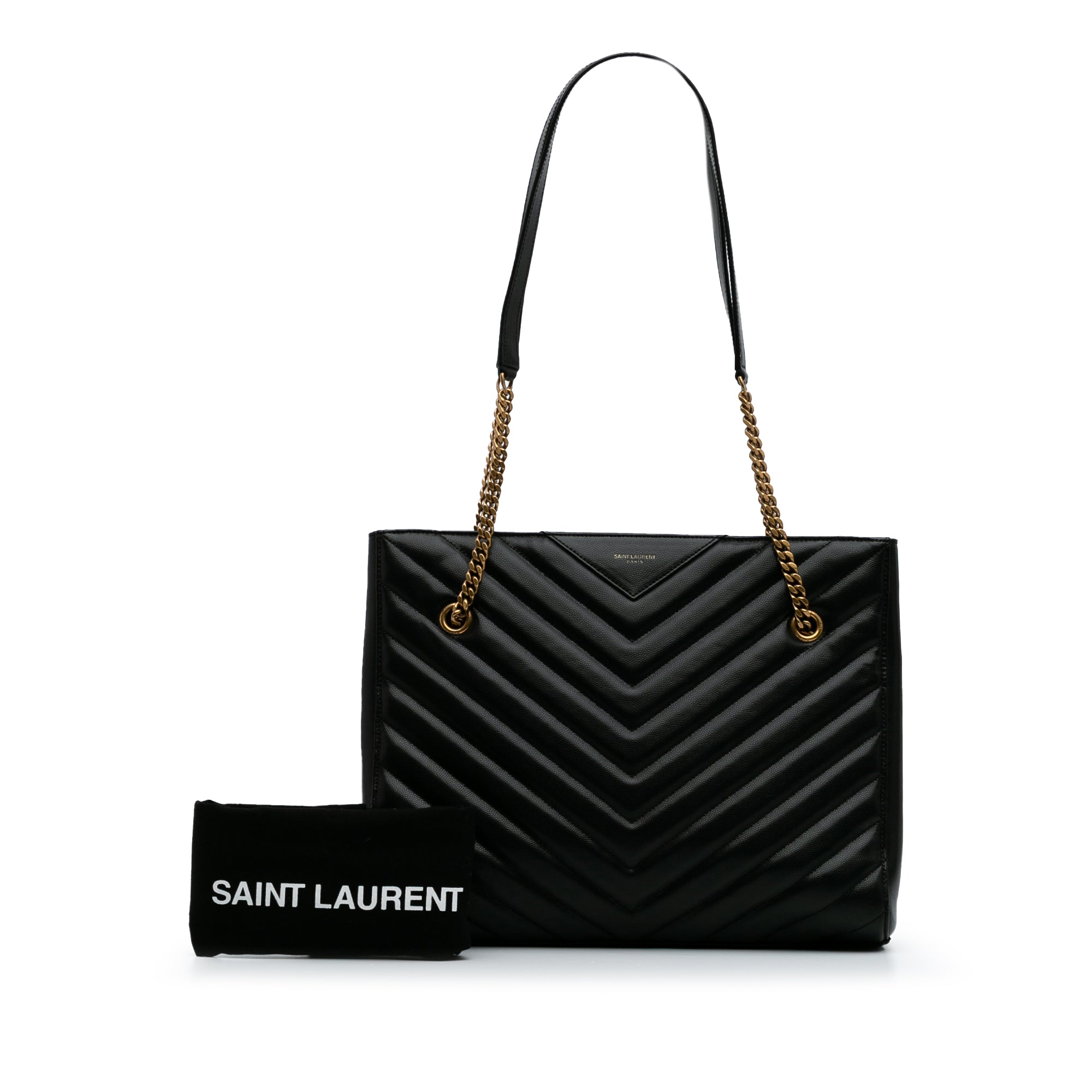 Medium Chevron Grain De Poudre Tribeca Shopping Tote