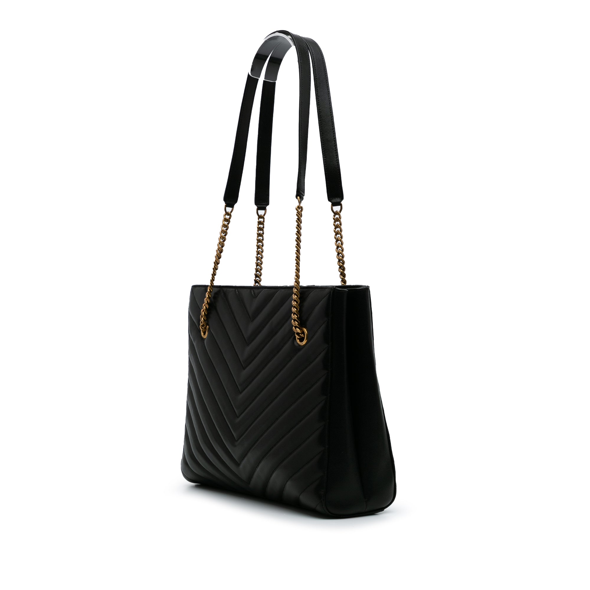 Medium Chevron Grain De Poudre Tribeca Shopping Tote