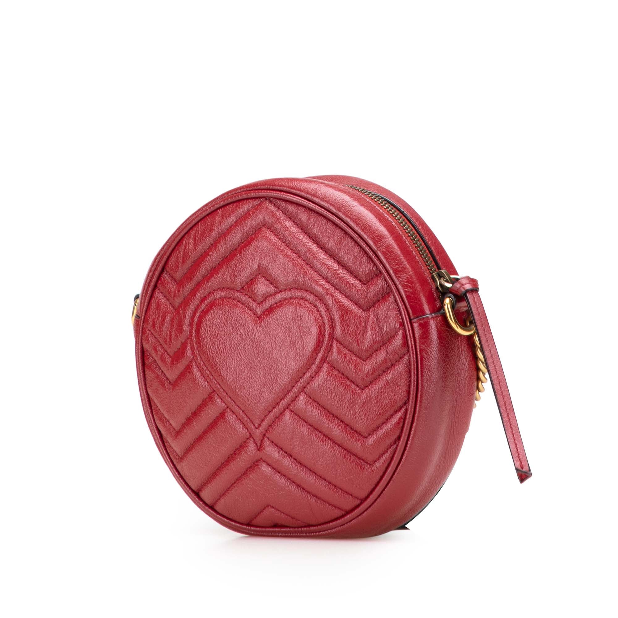 Mini GG Marmont Matelasse Leather Round Crossbody