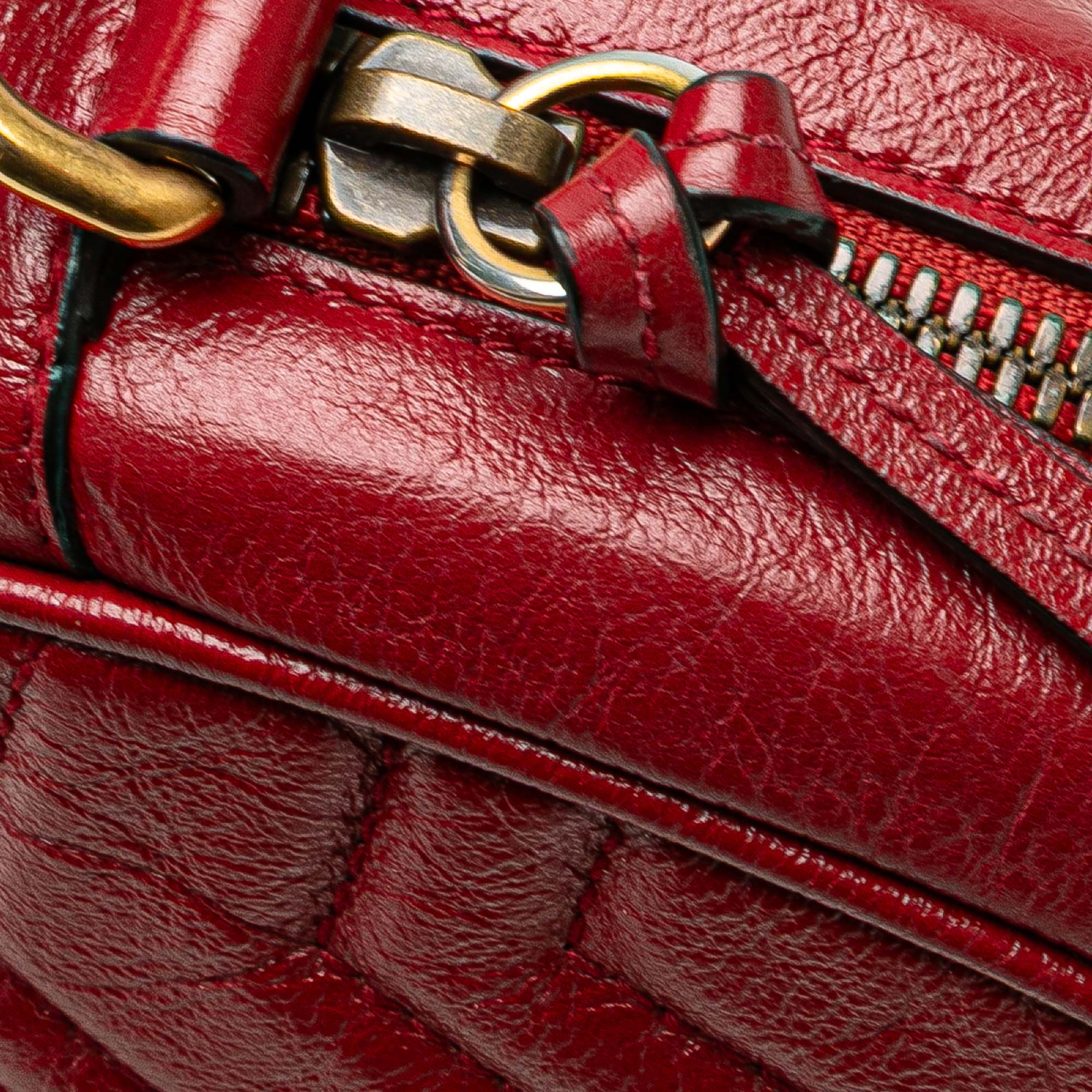 Mini GG Marmont Matelasse Leather Round Crossbody