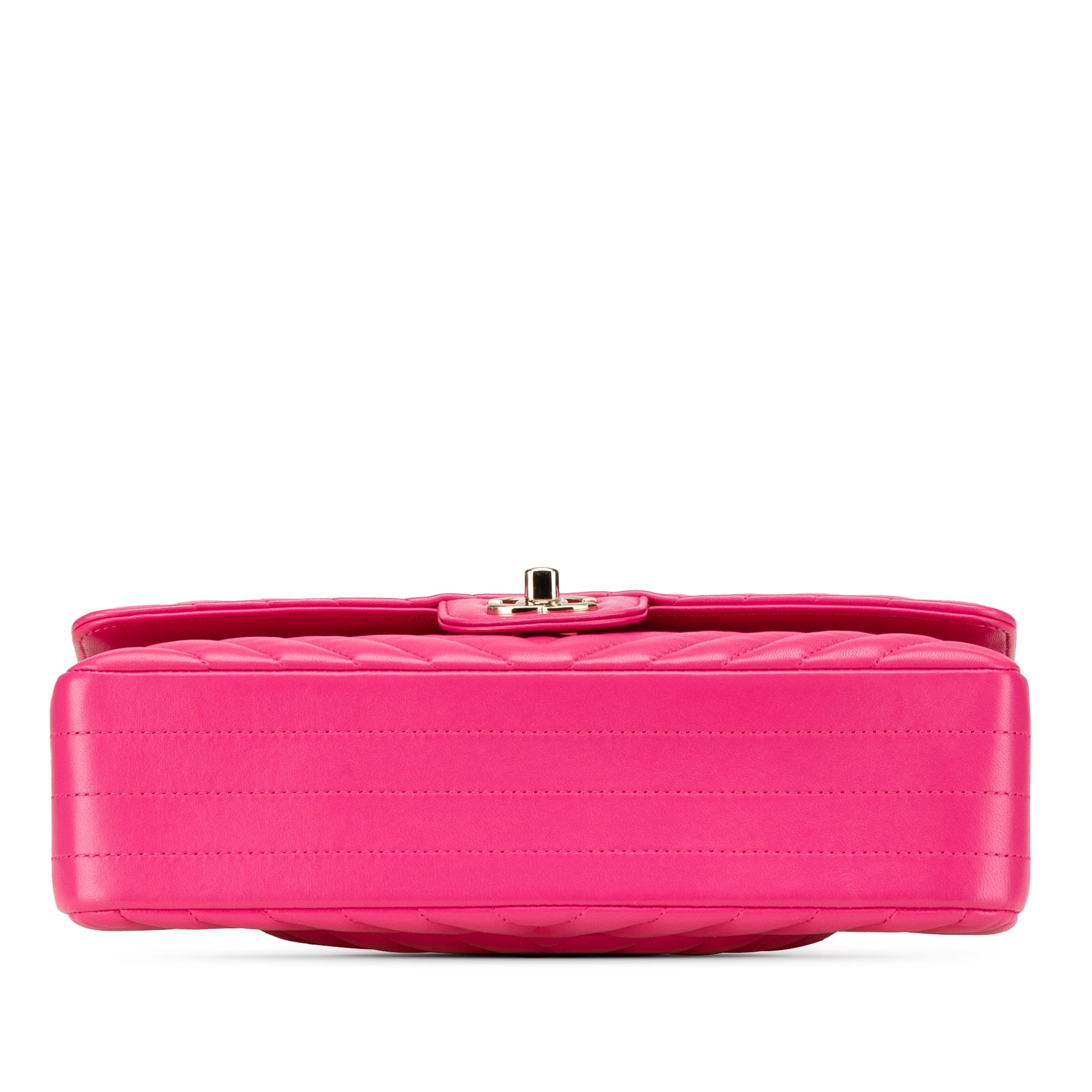 Medium Classic Chevron Lambskin Double Flap