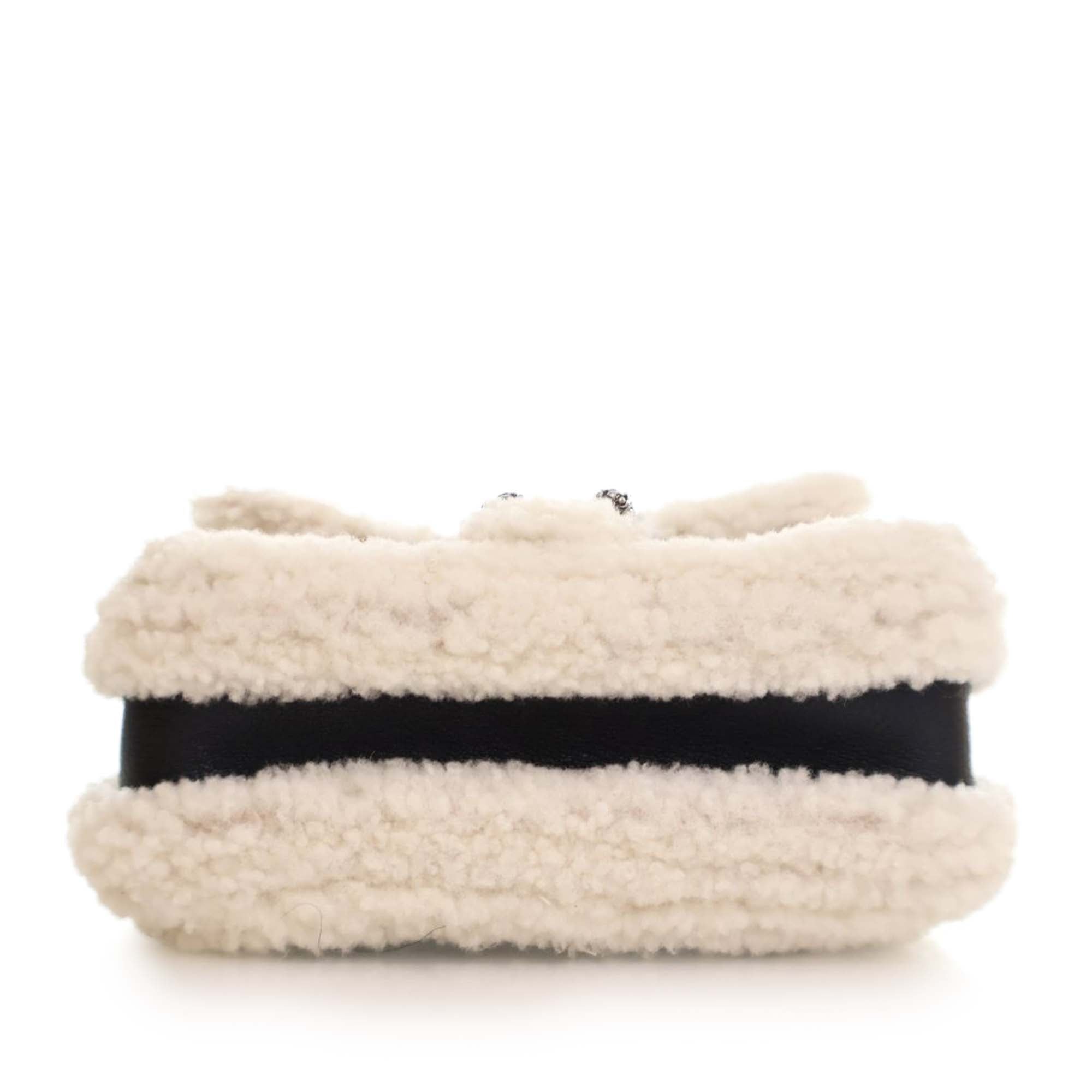 Mini Leather and Shearling Dionysus Top Handle Bag