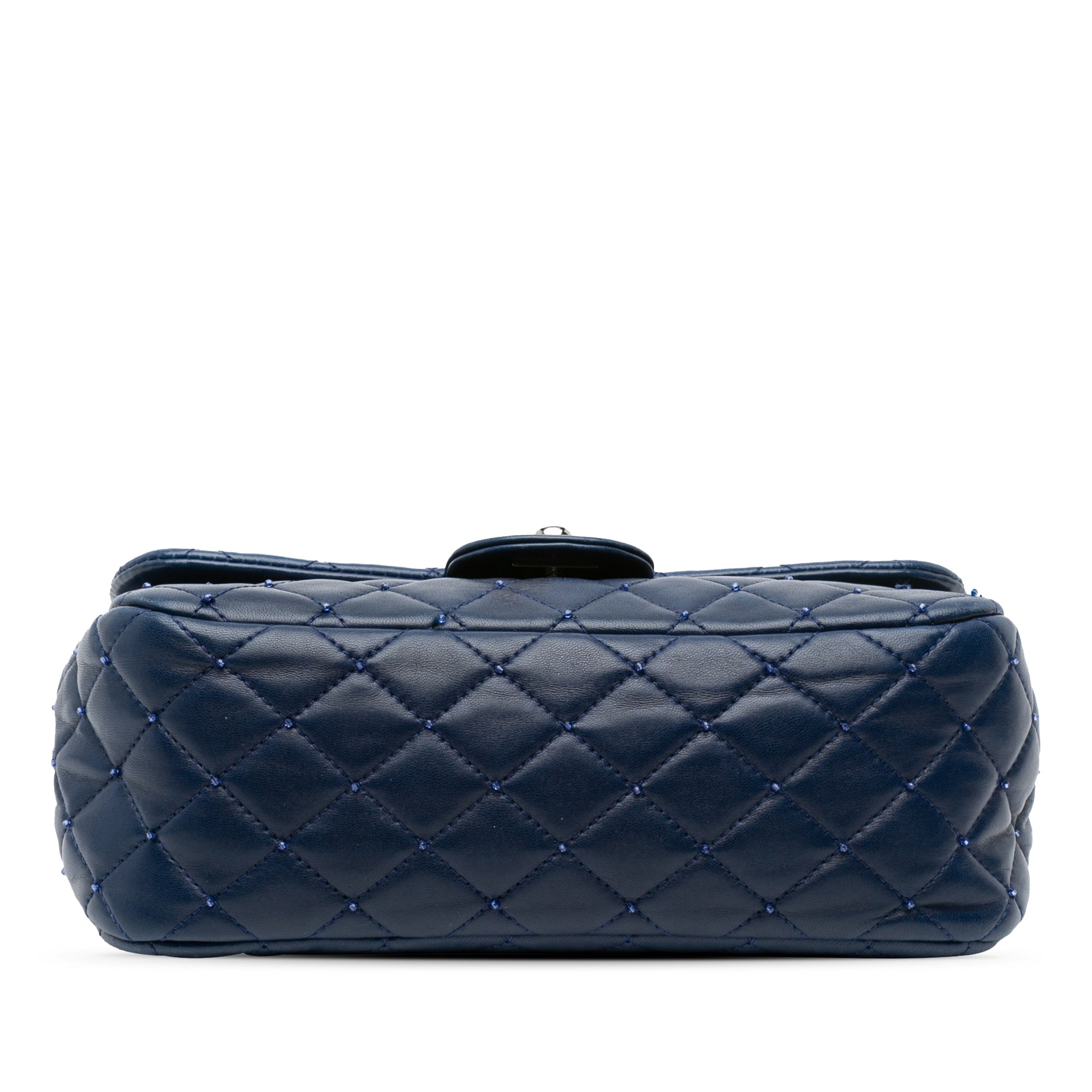 Small Quilted Lambskin Beaded Single Flap