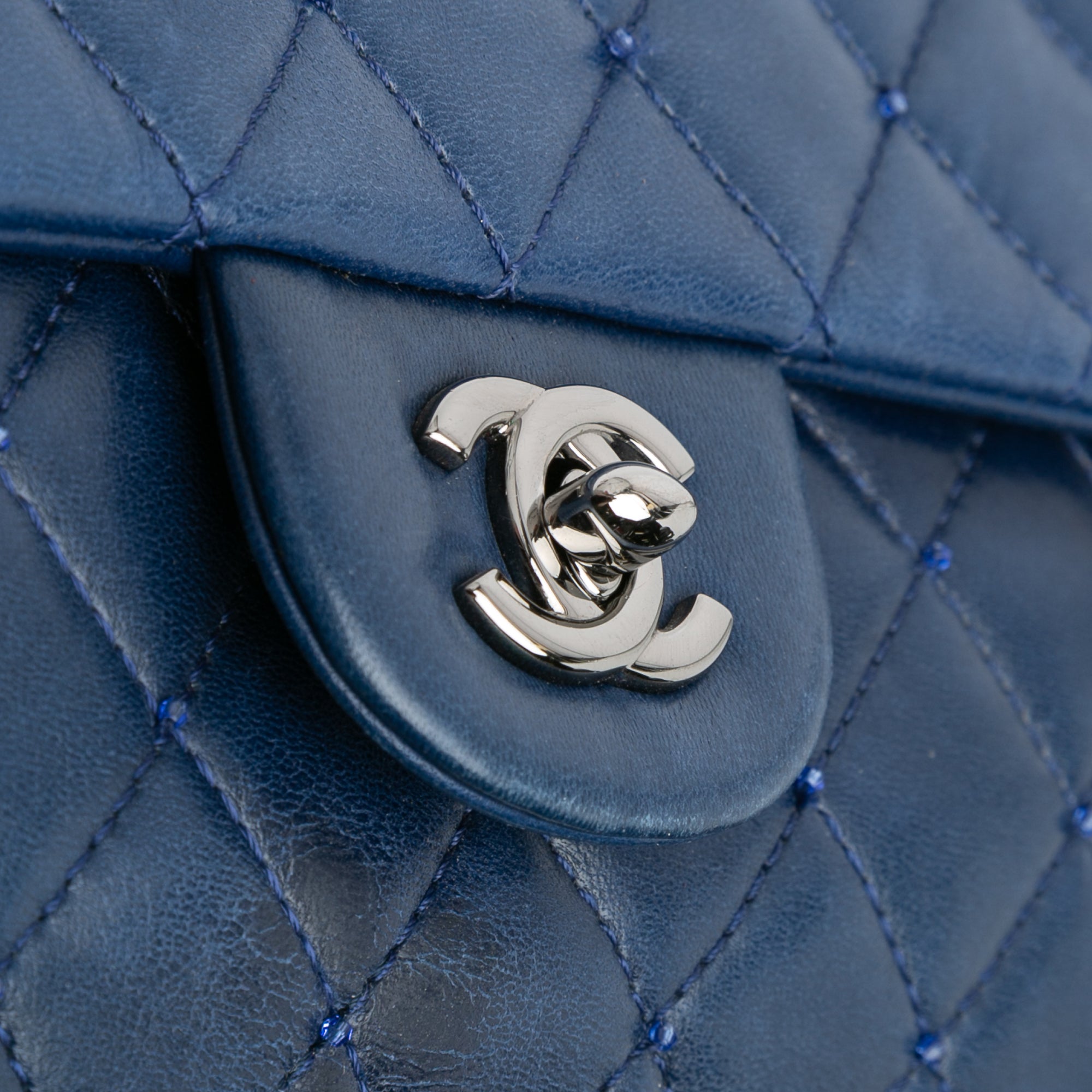 Small Quilted Lambskin Beaded Single Flap