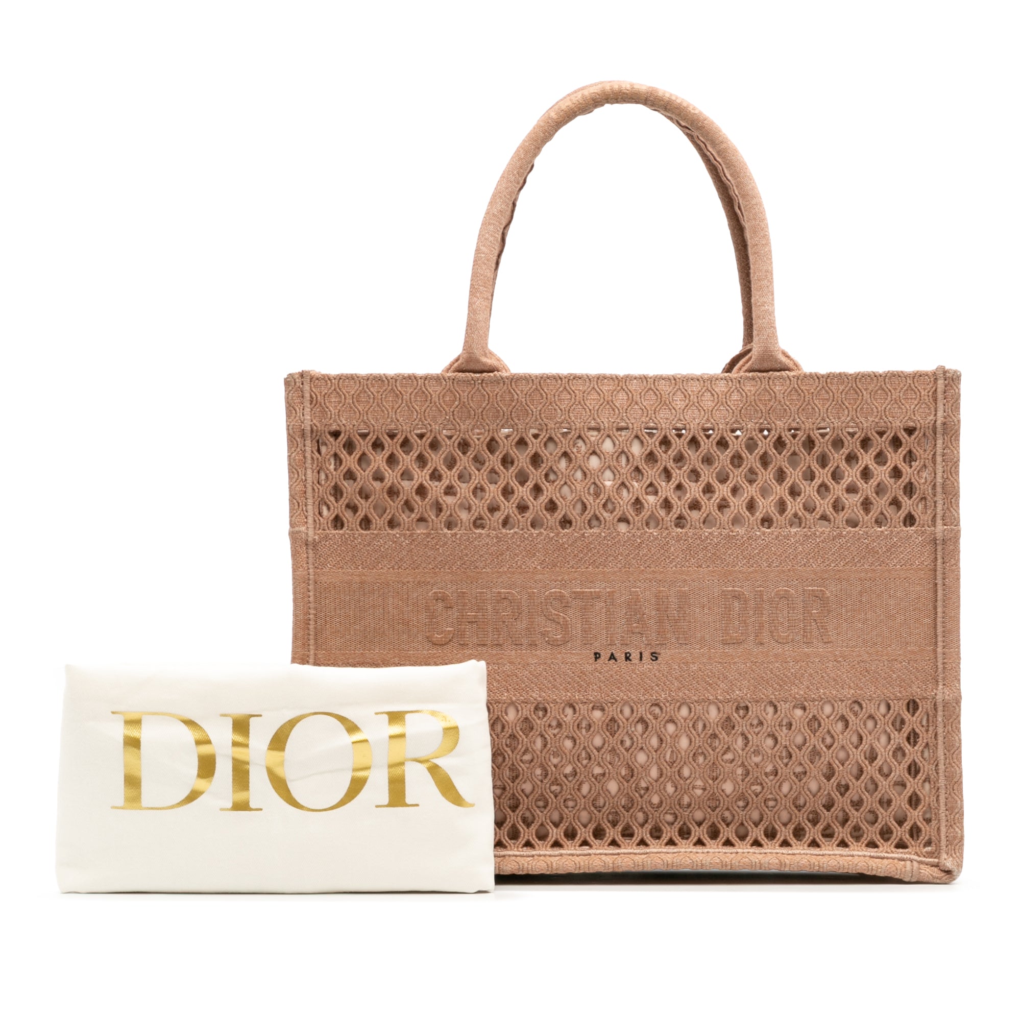 Dior Medium Embroidered Mesh Book Tote