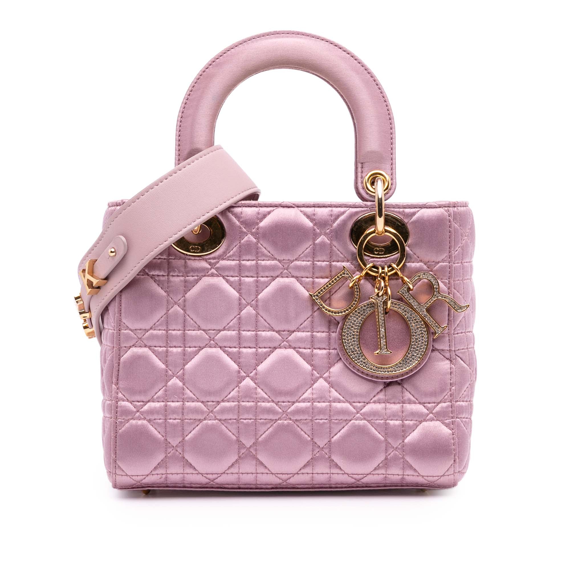 Small Satin Cannage Swarovski Lady Dior