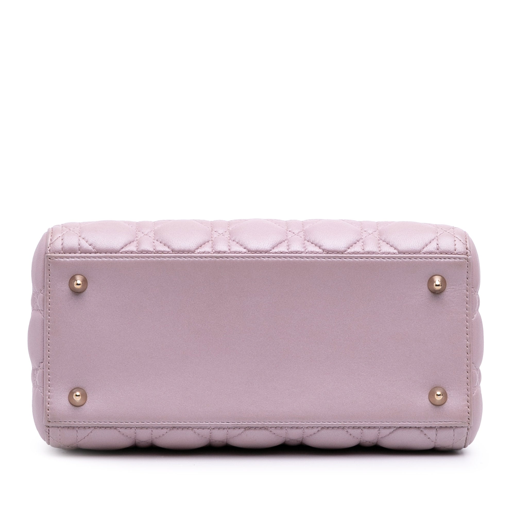 Medium Pearlescent Lambskin Cannage Lady Dior