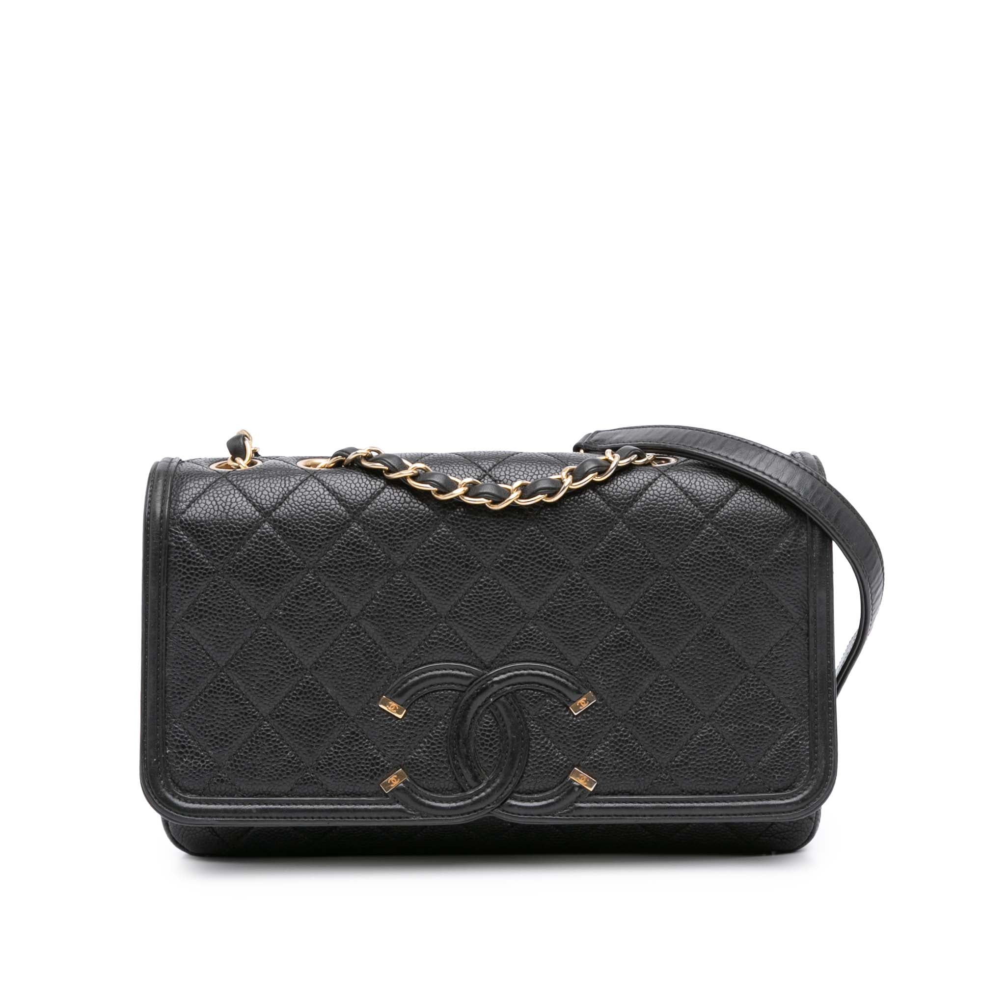 Medium Caviar CC Filigree Flap