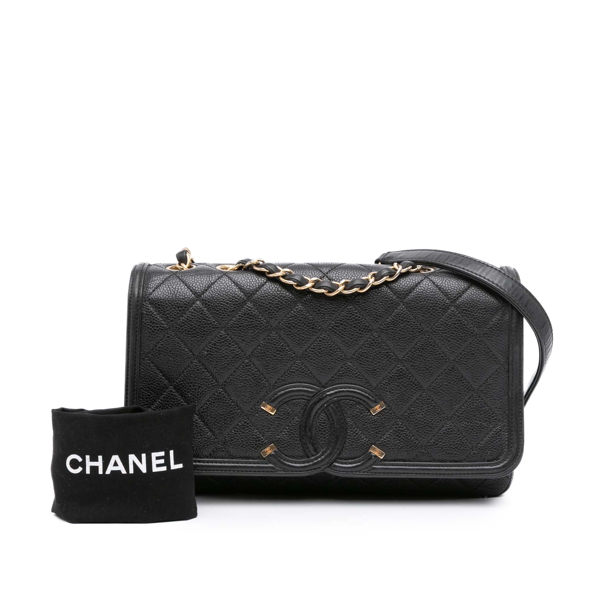 Chanel Medium Caviar CC Filigree Flap