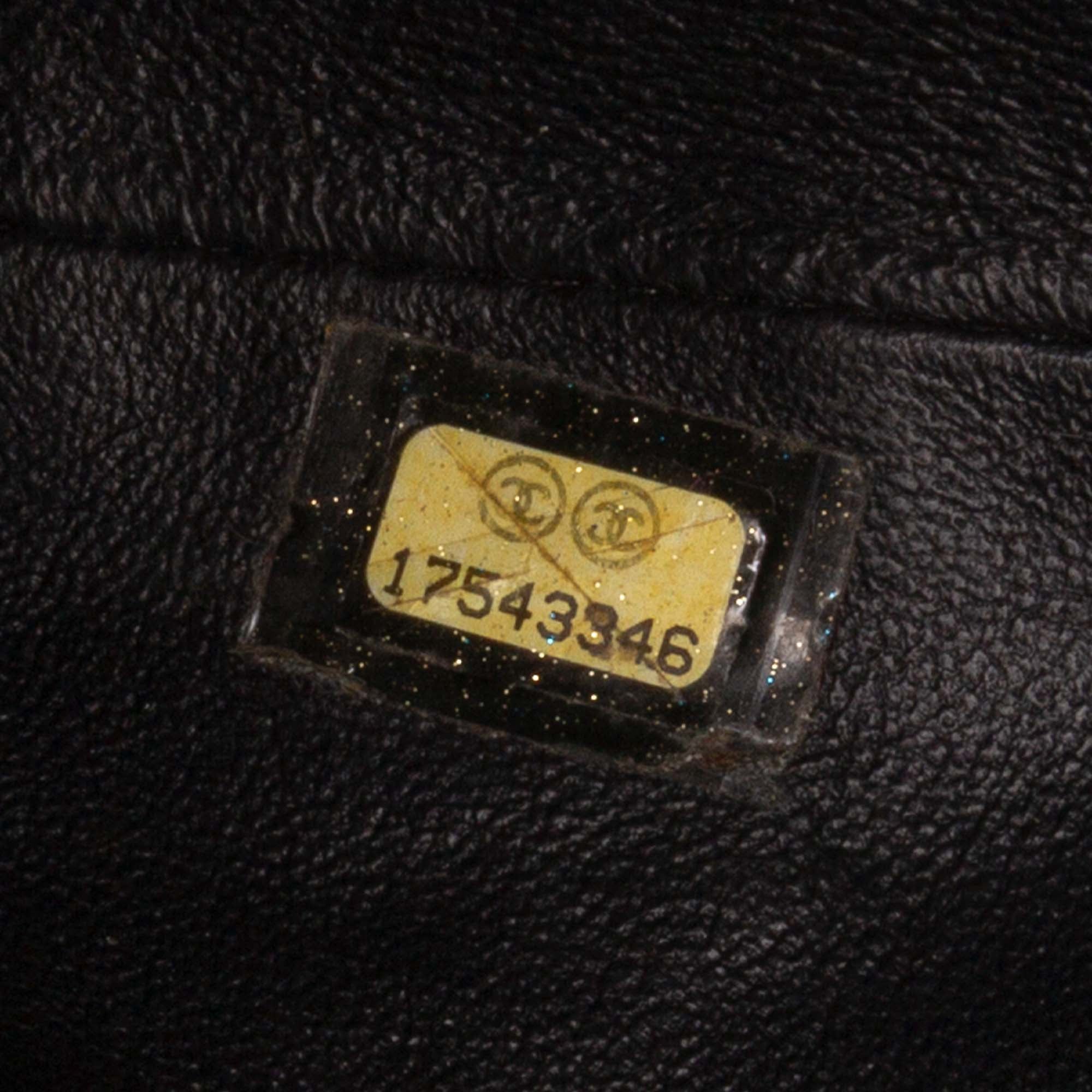 CC Quilted Patent Clutch With Chain