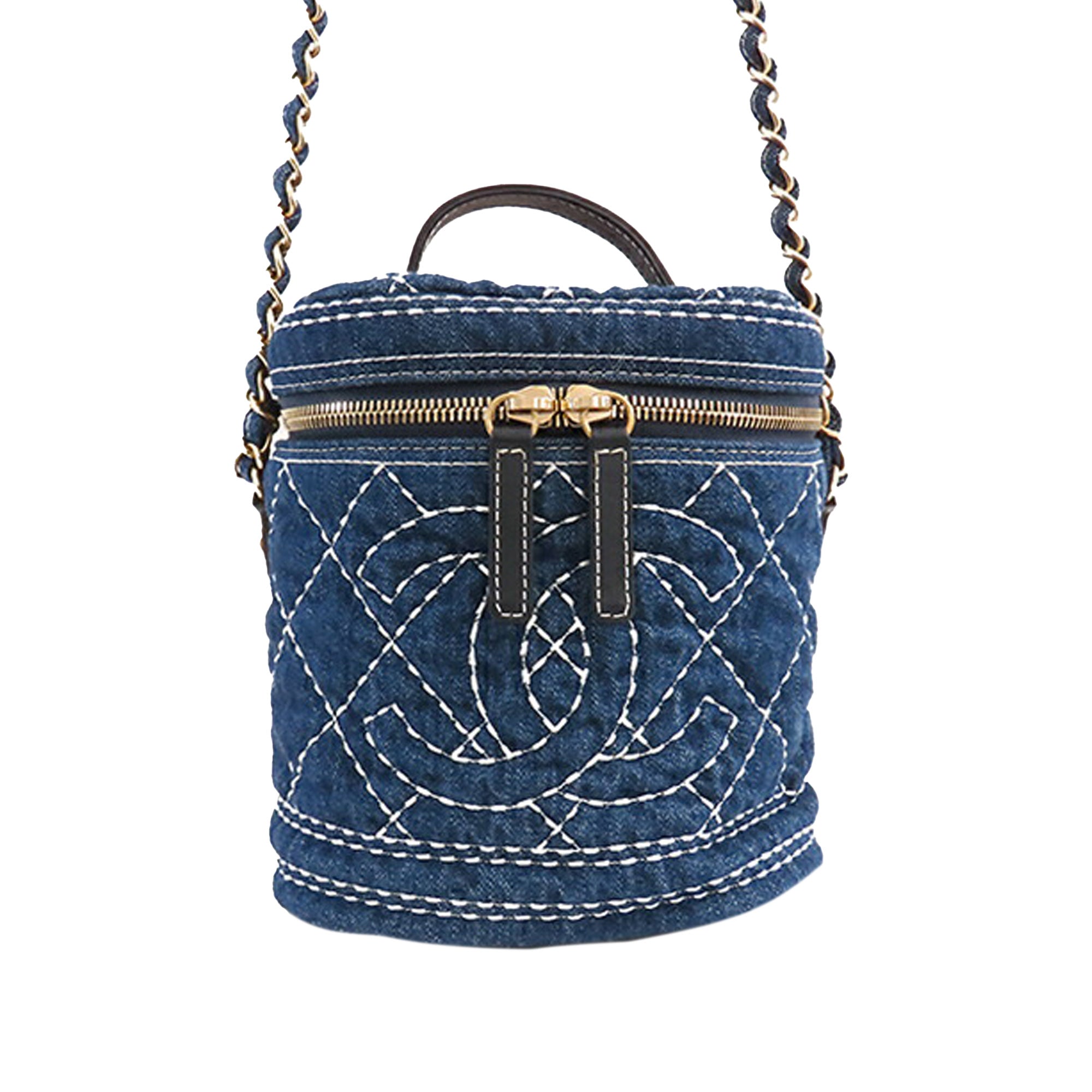 CC Quilted Denim Vanity Bag