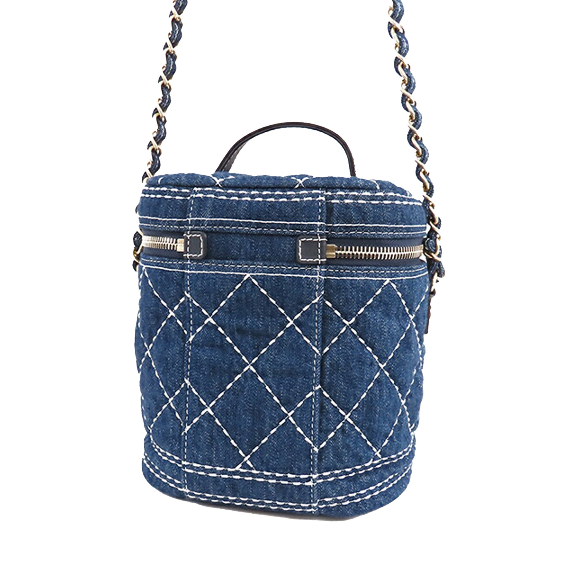 CC Quilted Denim Vanity Bag