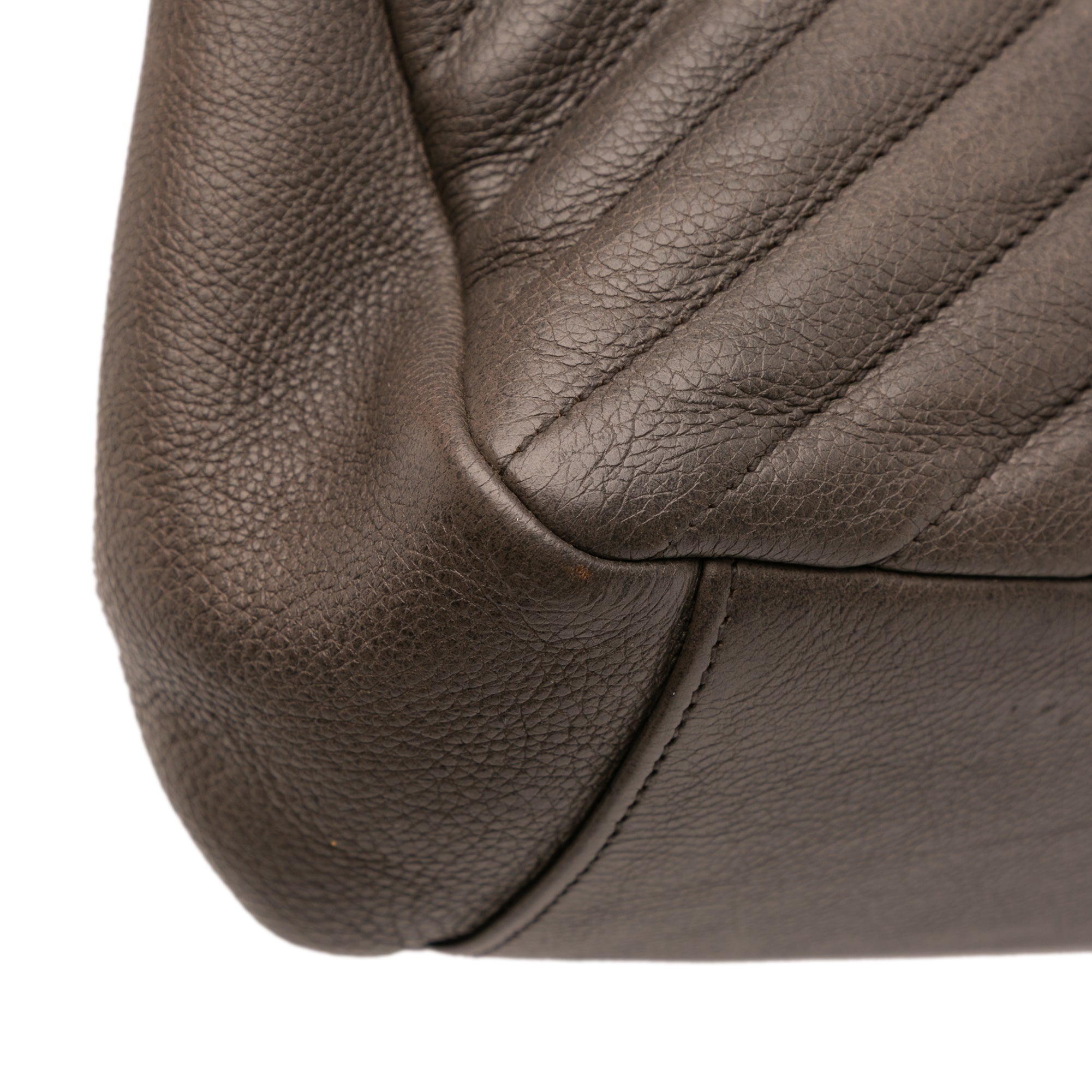 Large Chevron Sheepskin Monogram College Bag