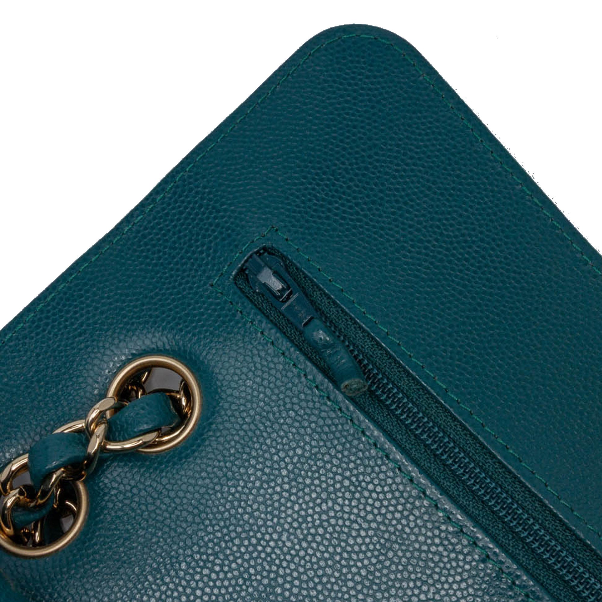 Small Classic Chevron Caviar Double Flap