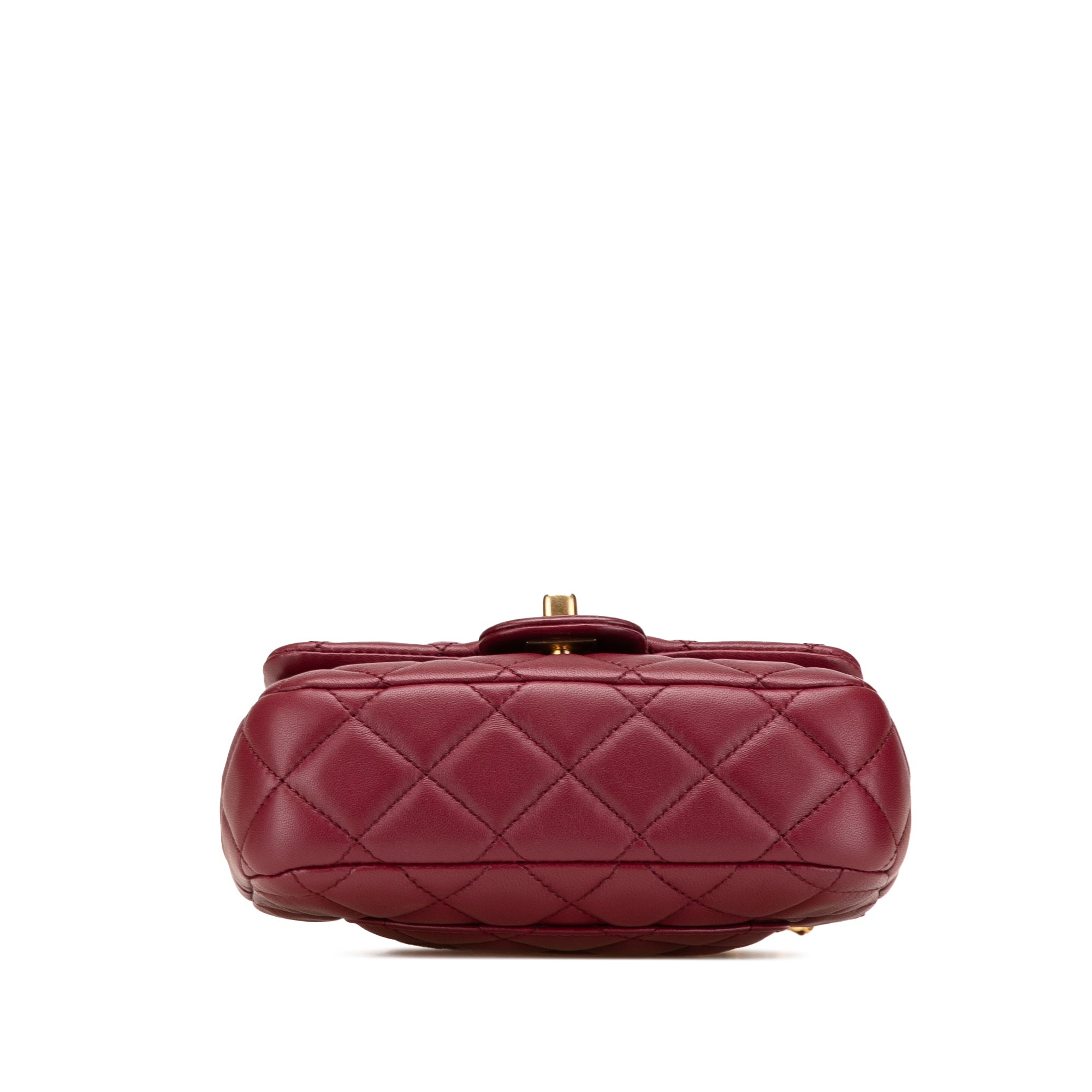 Chanel Mini Square Lambskin Coco Heart Chain Flap