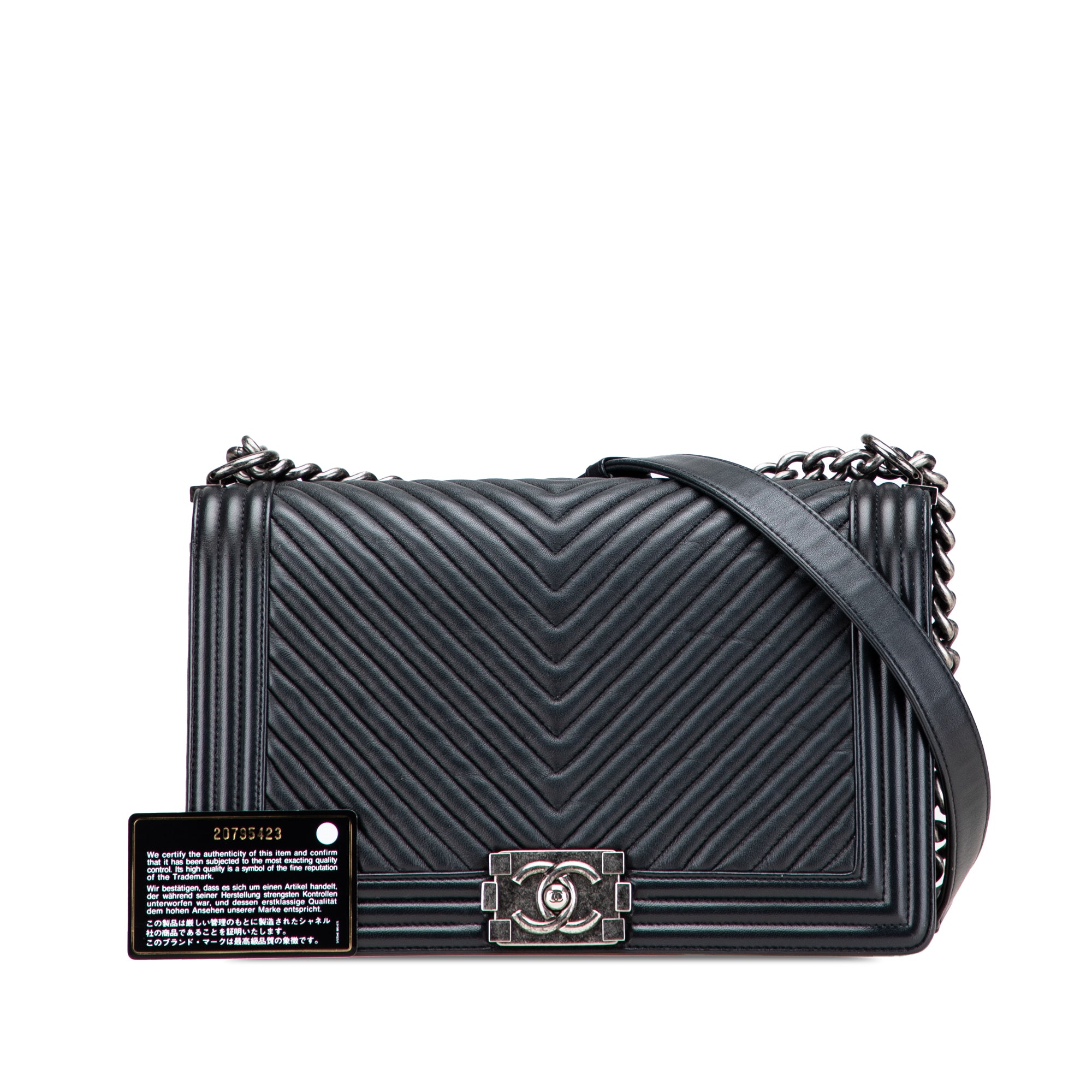 Medium Chevron Wrinkled Lambskin Boy Flap