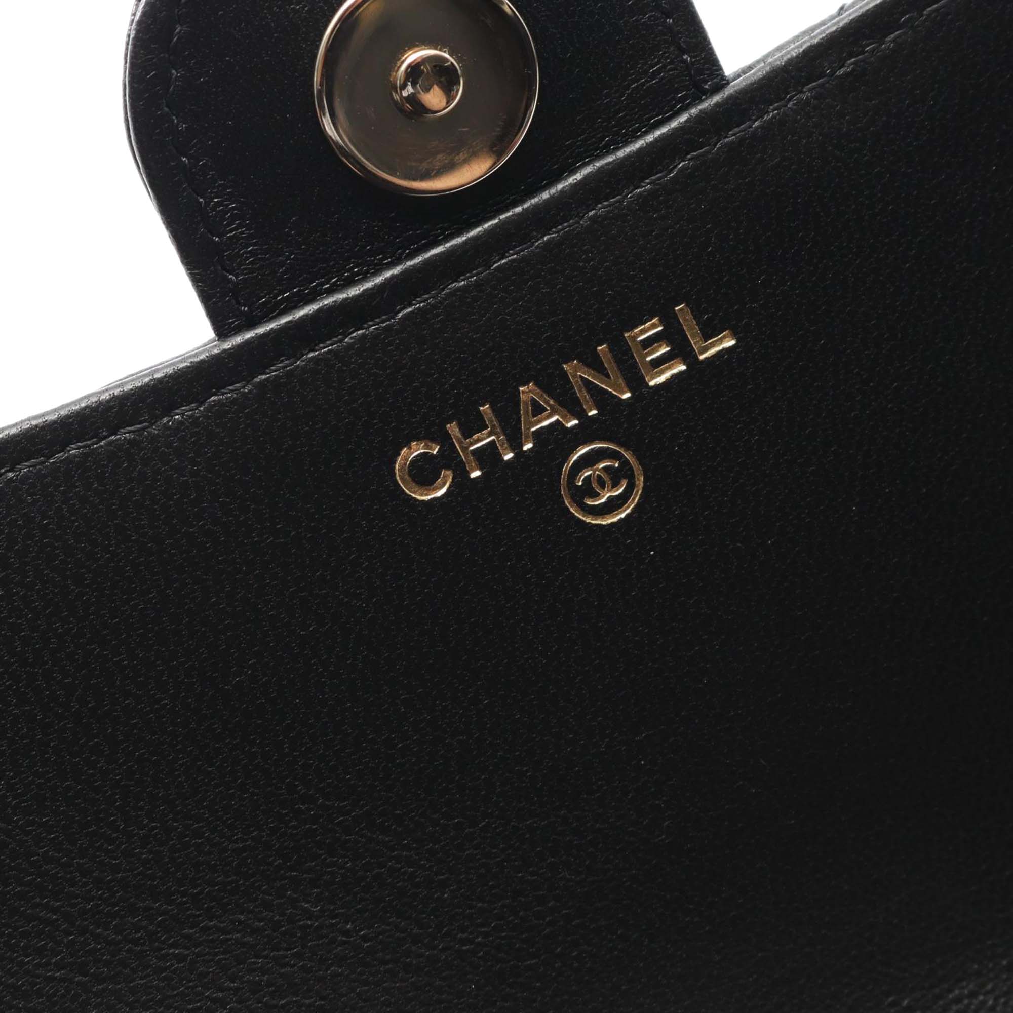 CC Quilted Lambskin Flap Phone Holder Wallet on Chain