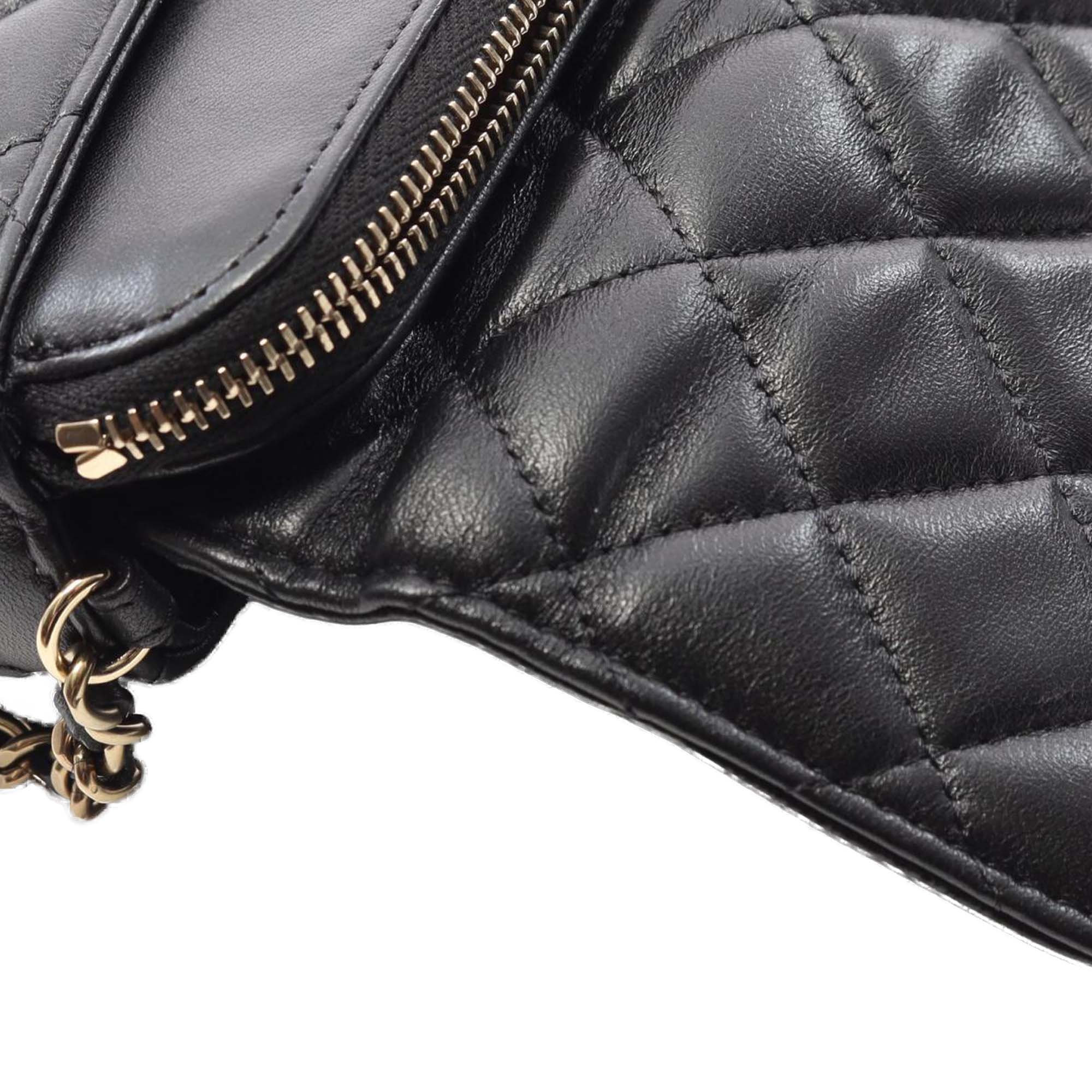 CC Quilted Lambskin Flap Phone Holder Wallet on Chain