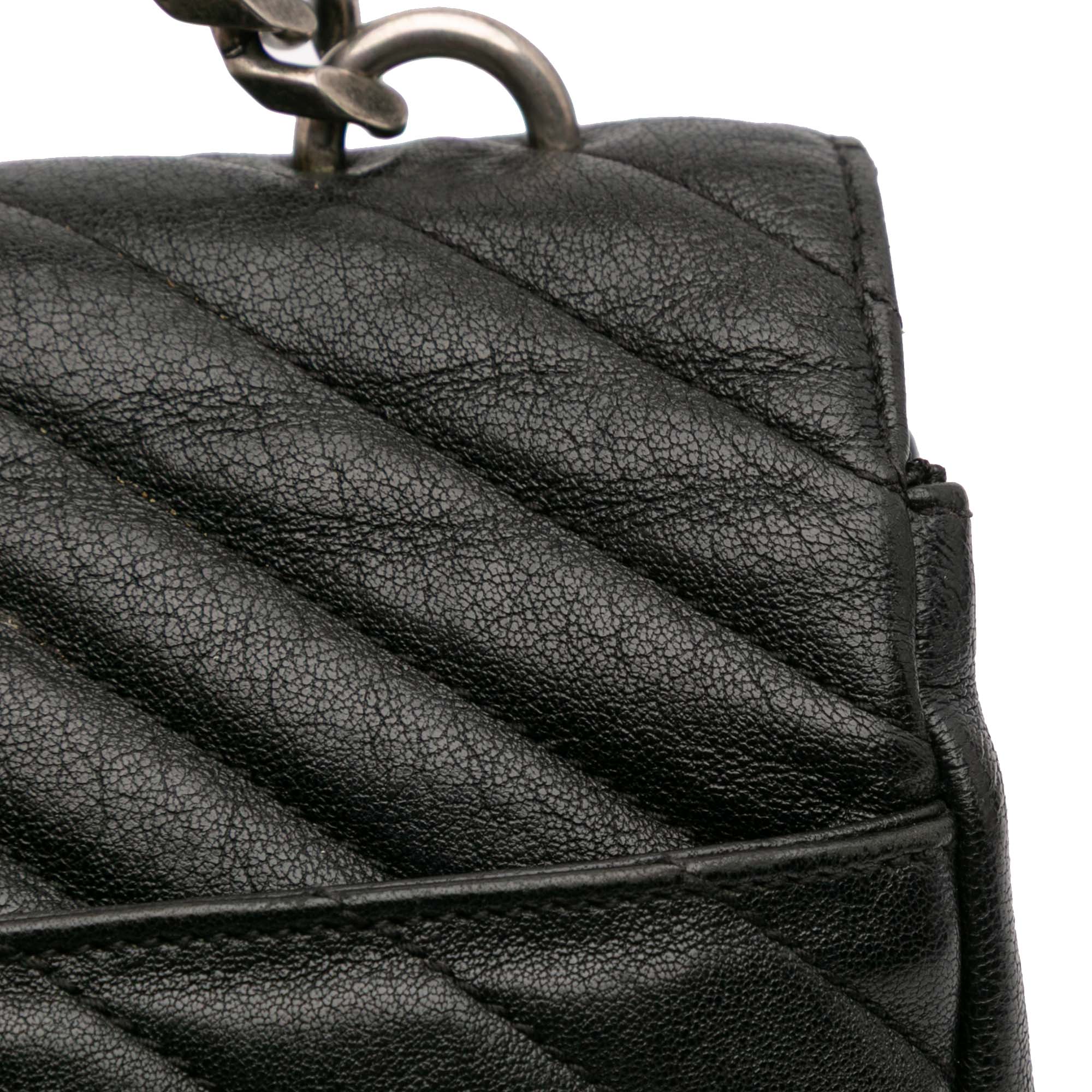 Saint Laurent Large Chevron Sheepskin Monogram College Bag