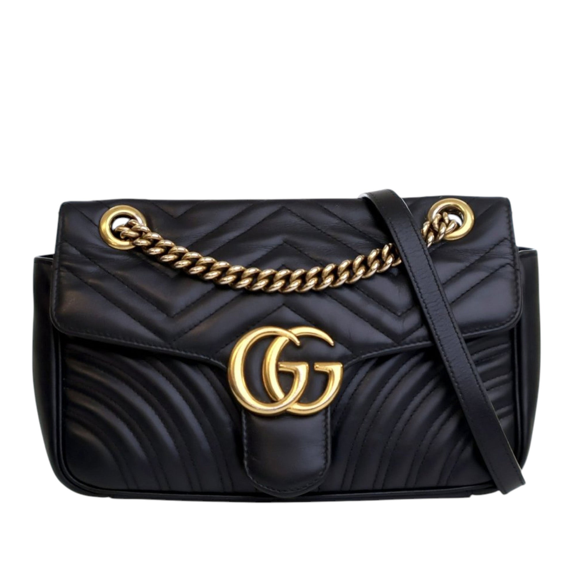 Medium GG Marmont Matelasse Leather Shoulder Bag