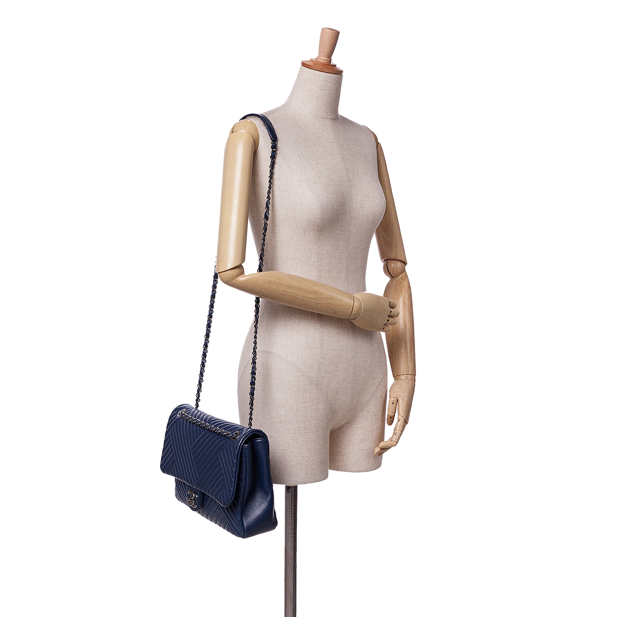 Large Lambskin CC Crossing Flap