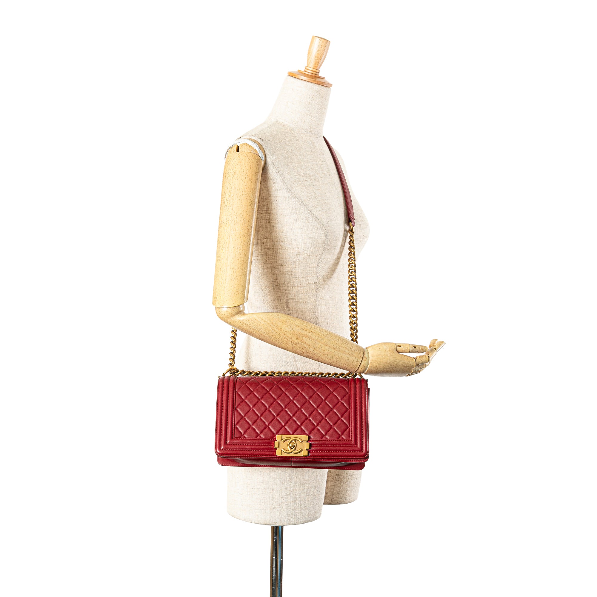 Old Medium Quilted Lambskin Boy Flap