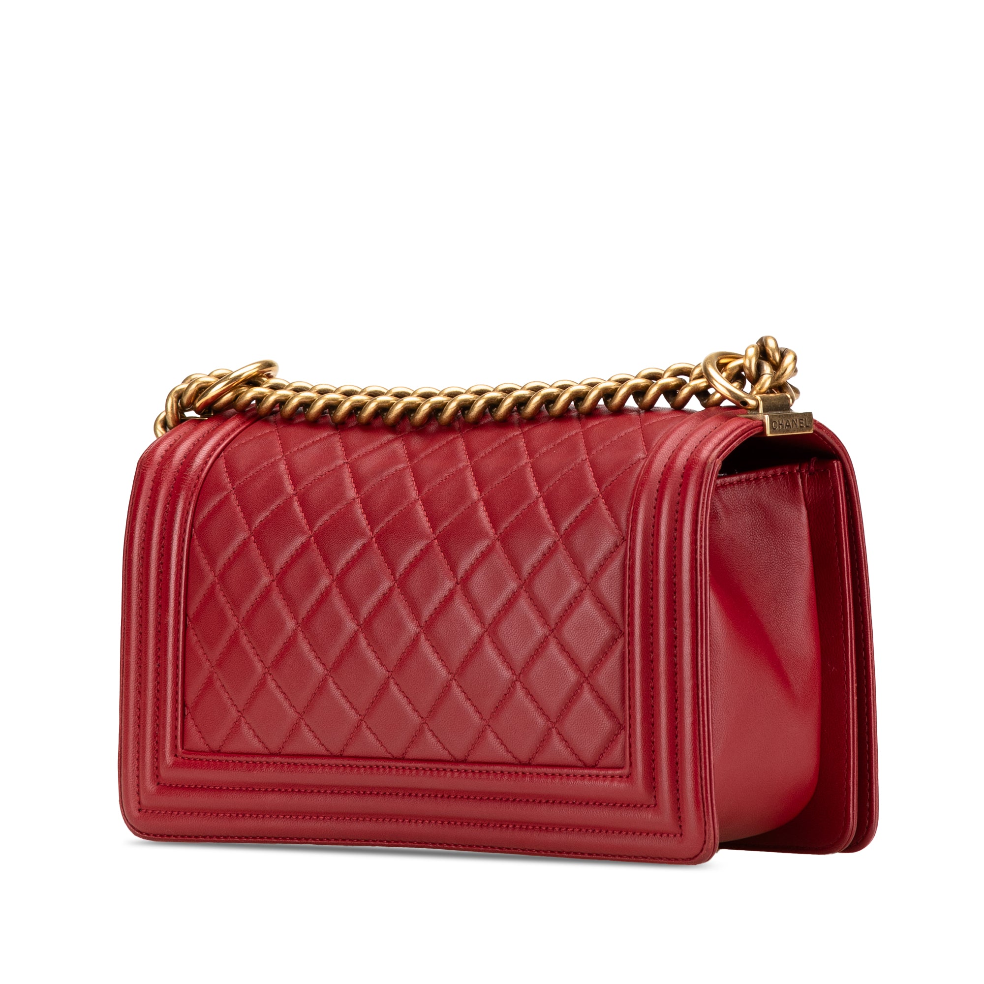 Old Medium Quilted Lambskin Boy Flap