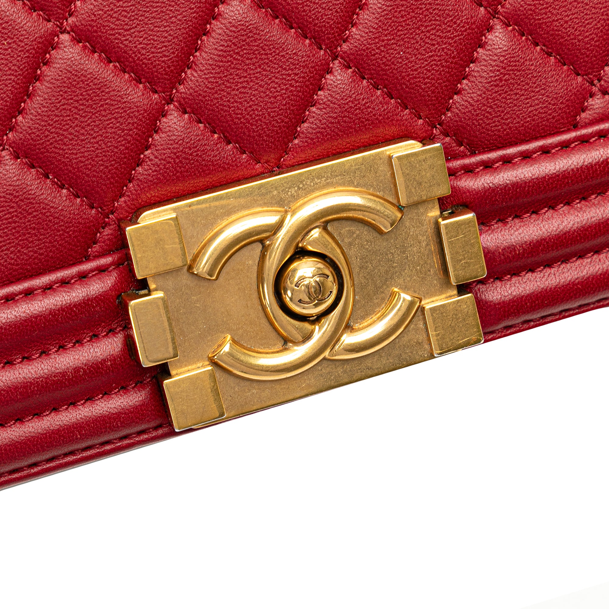 Old Medium Quilted Lambskin Boy Flap