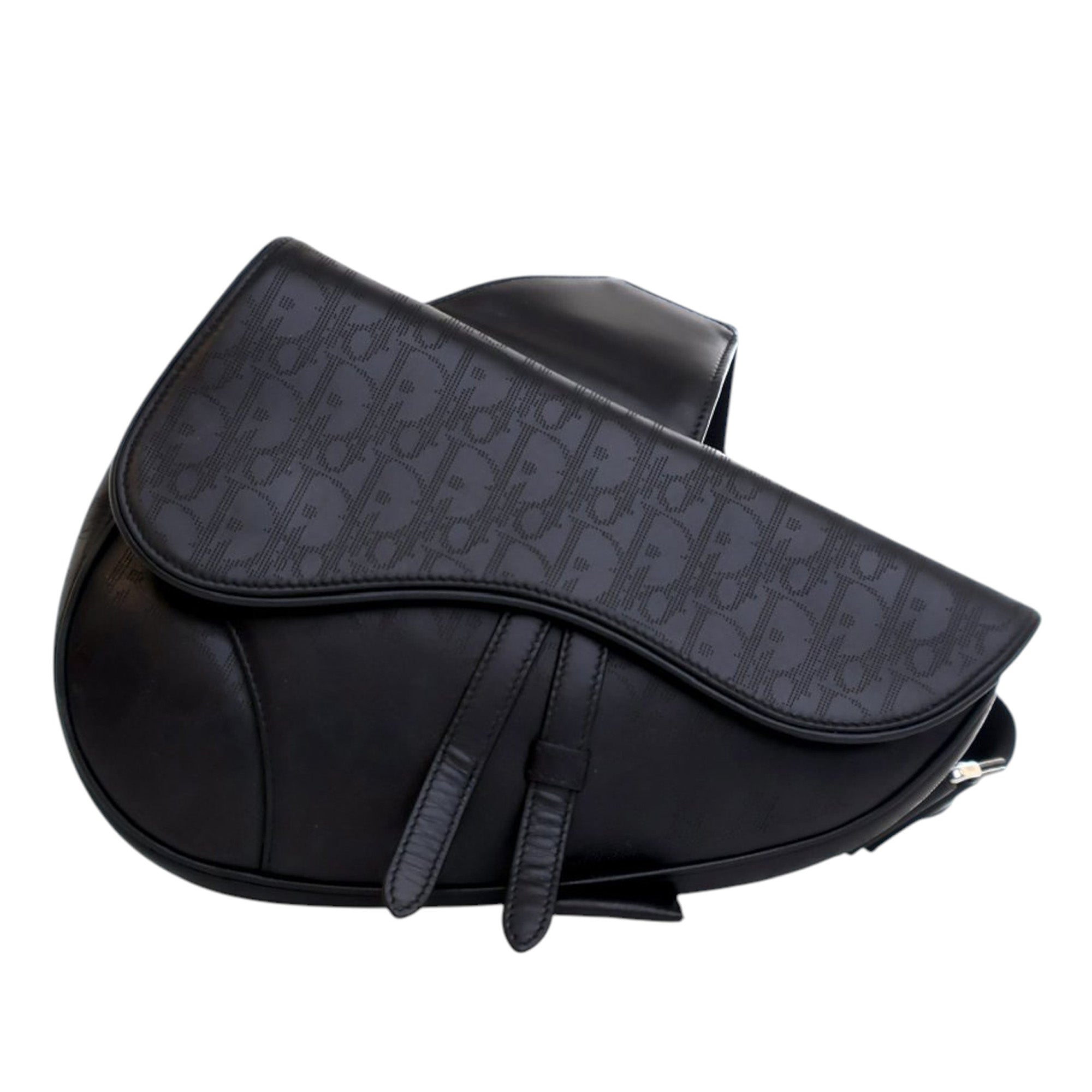 Oblique Perforated Calfskin Galaxy Saddle Bag