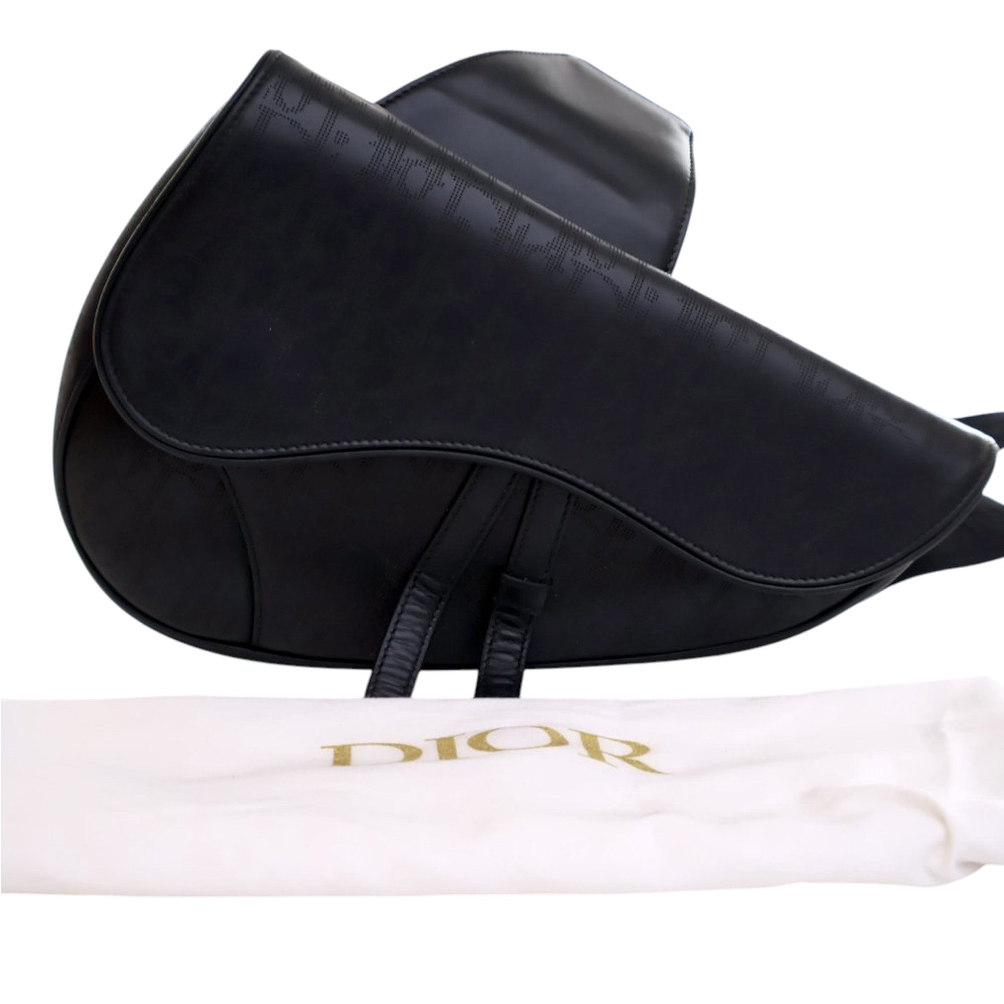 Oblique Perforated Calfskin Galaxy Saddle Bag