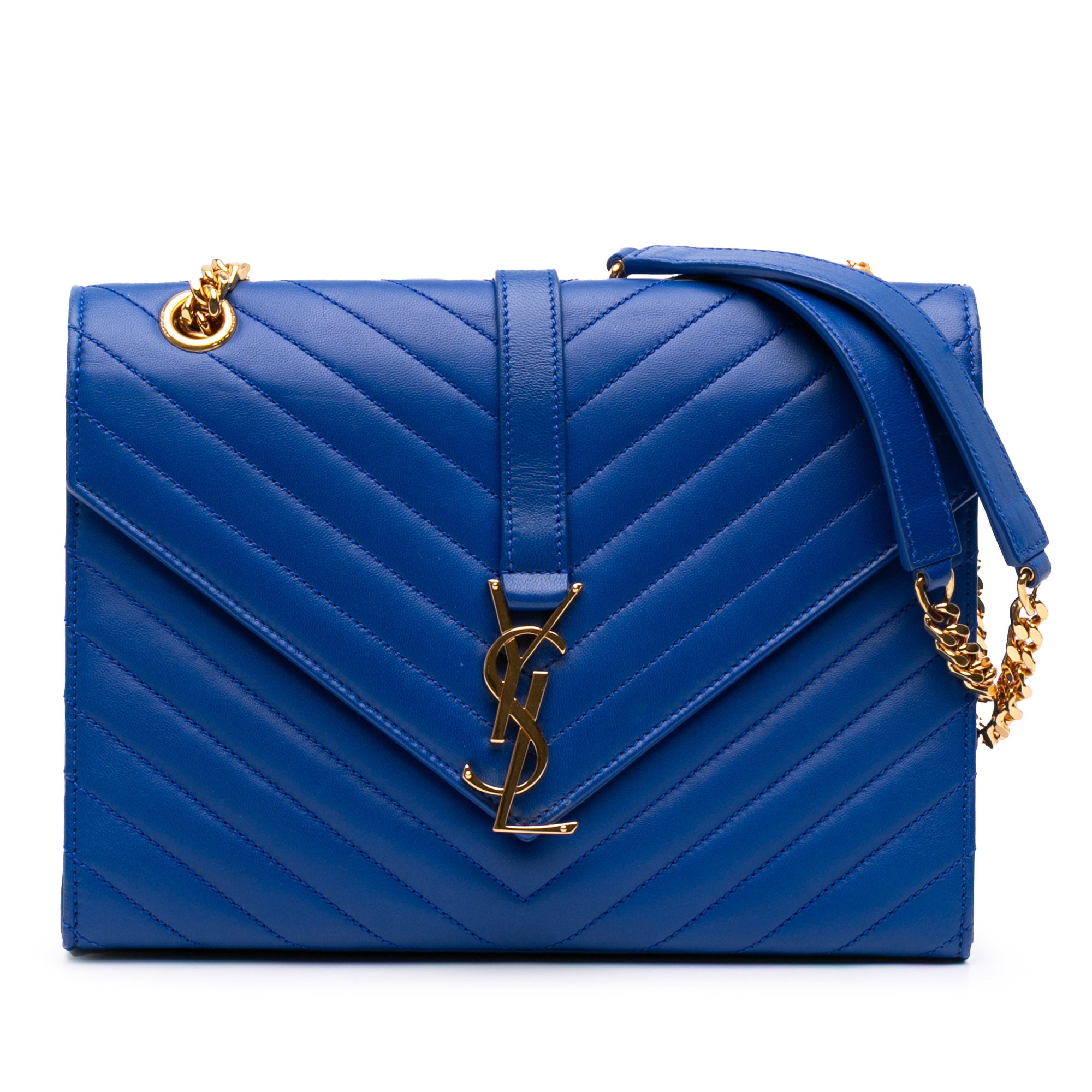 Saint Laurent Medium Matelasse Lambskin Monogram Envelope Shoulder Bag